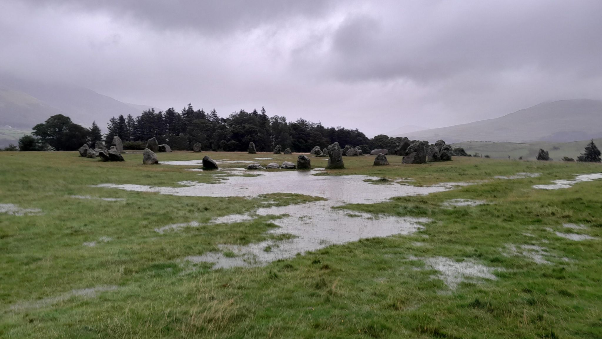 Flooded fields on a grey day