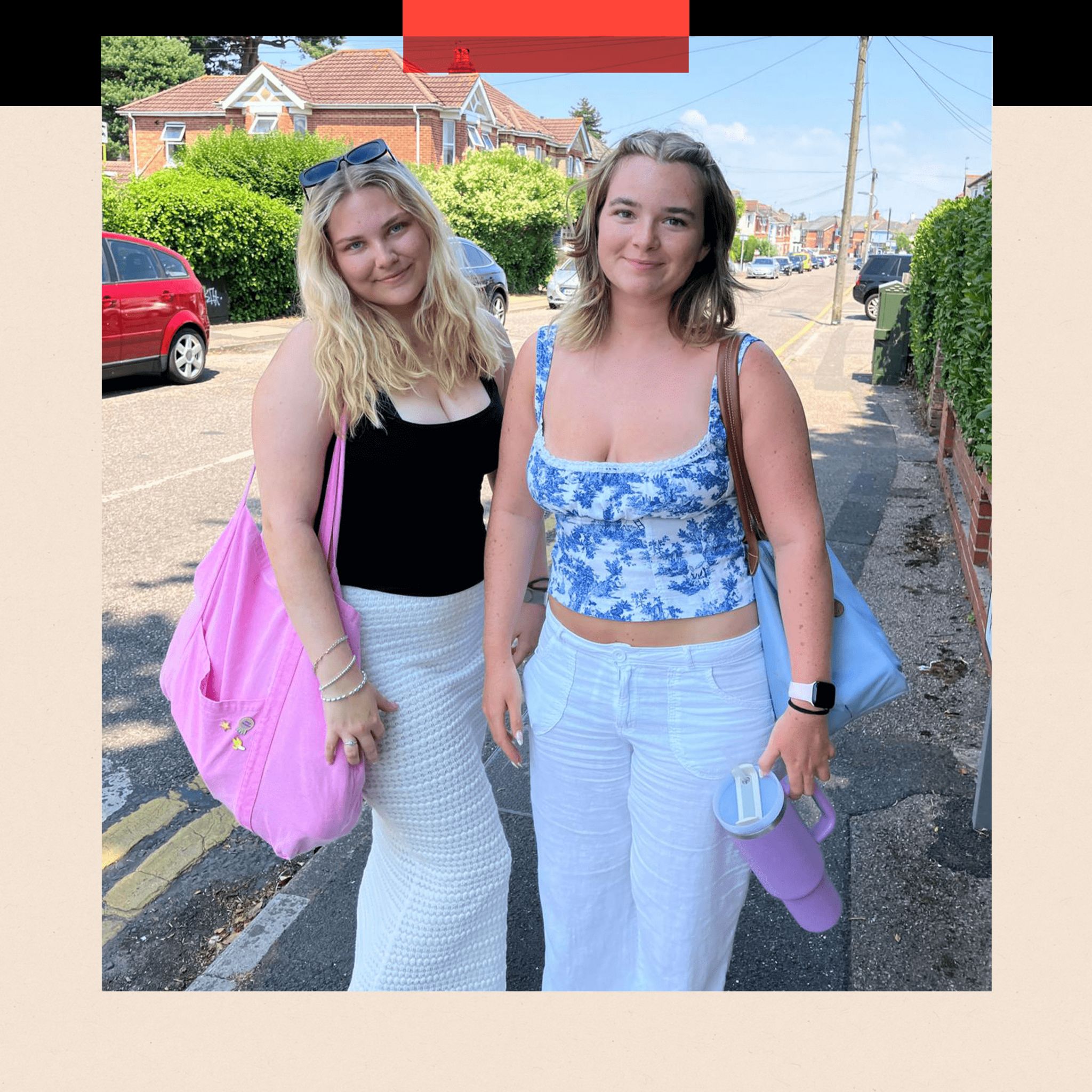 Liv Potter (left), 21, and Liv Dixon (right), 20, in Winton, Bournemouth