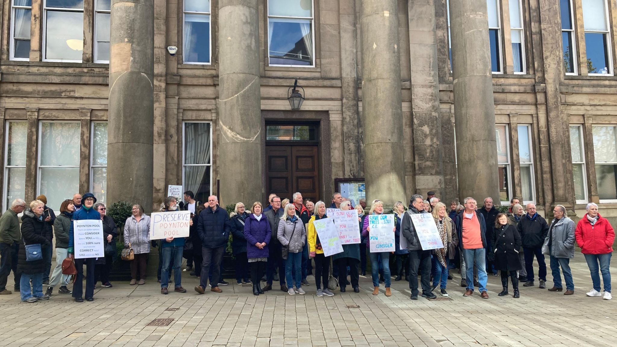 Campaigns outside Macclesfield town hall