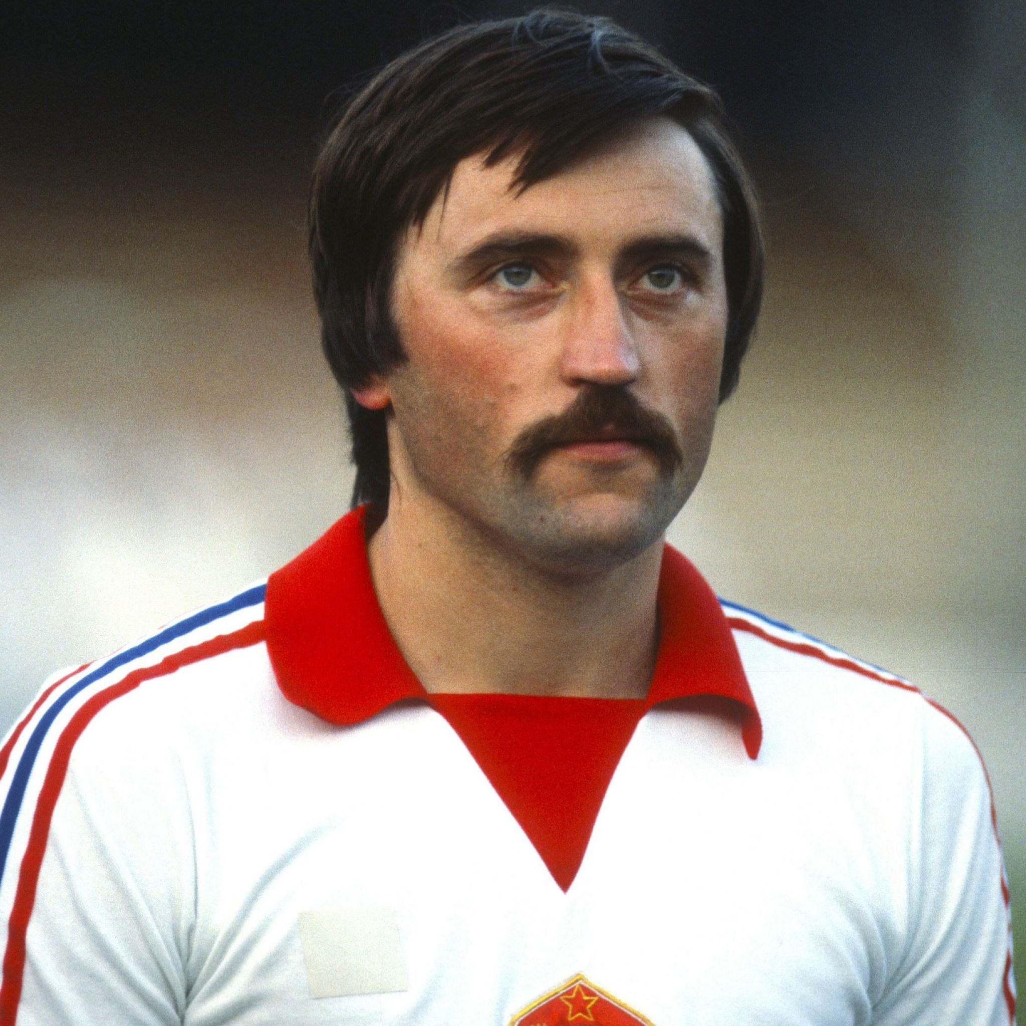 Antonin Panenka wearing the away kit of Czechoslovakia