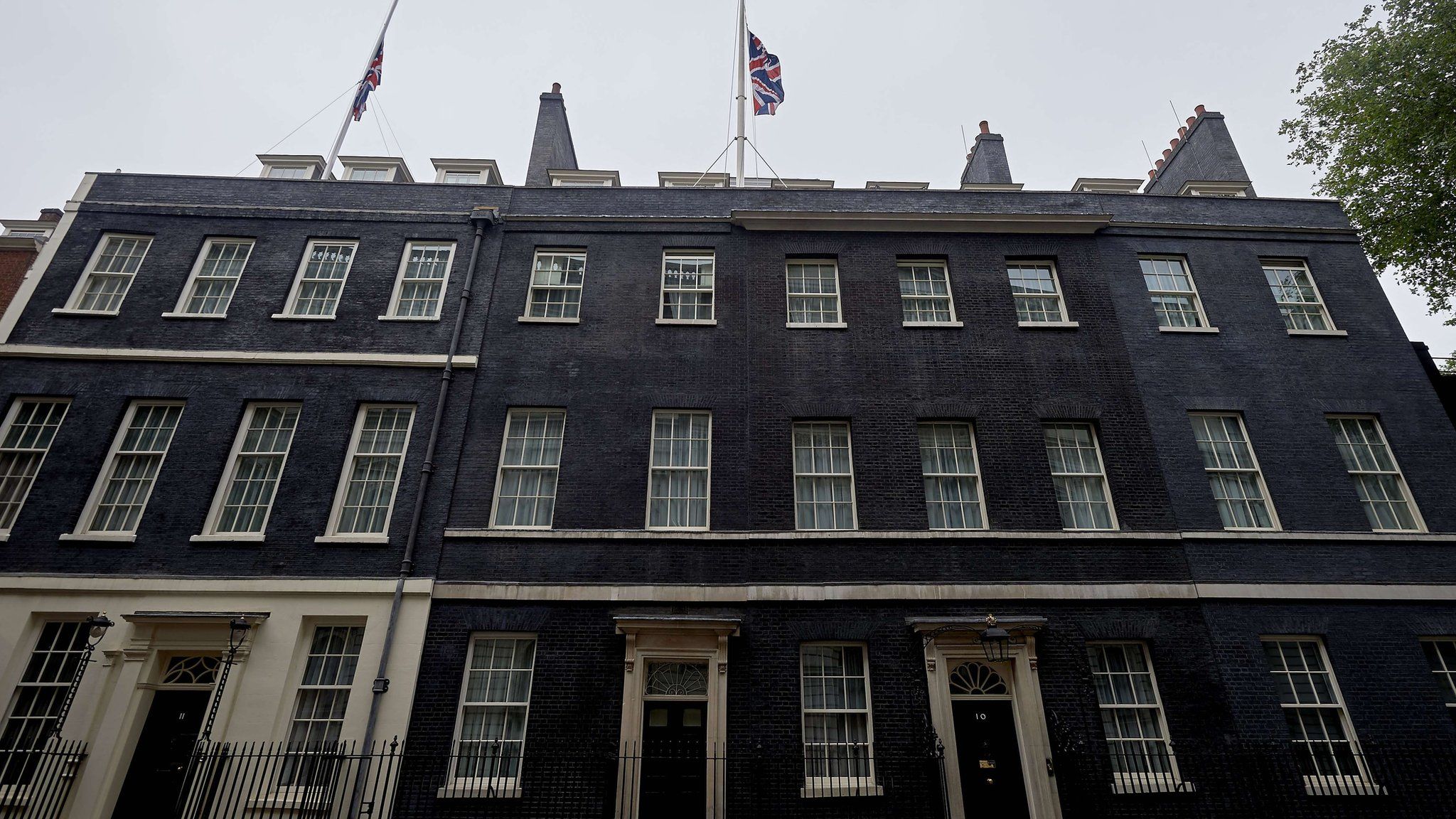 Downing Street flag flies at half mast for the Tunisian beach attack victims