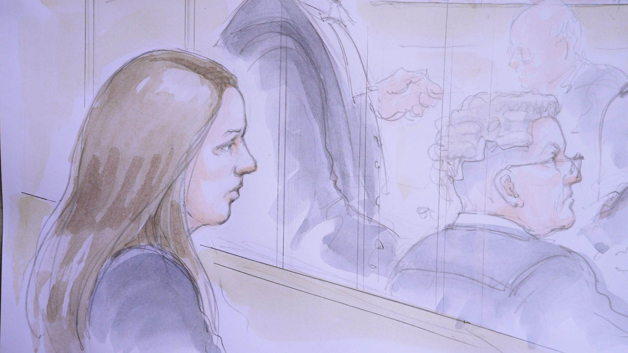 Court sketch of Lucy Letby at the trial