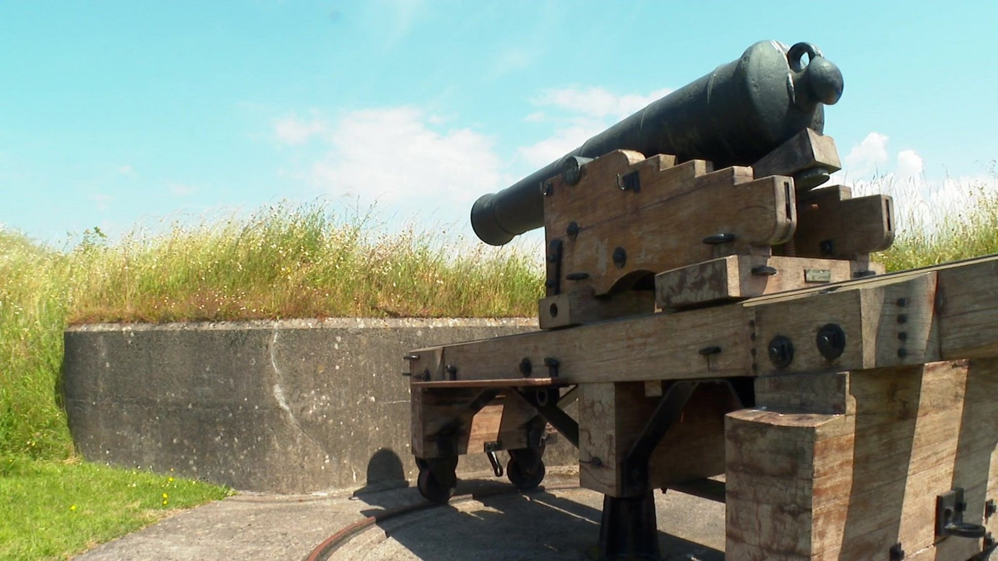 A canon on top of Crownhill Fort