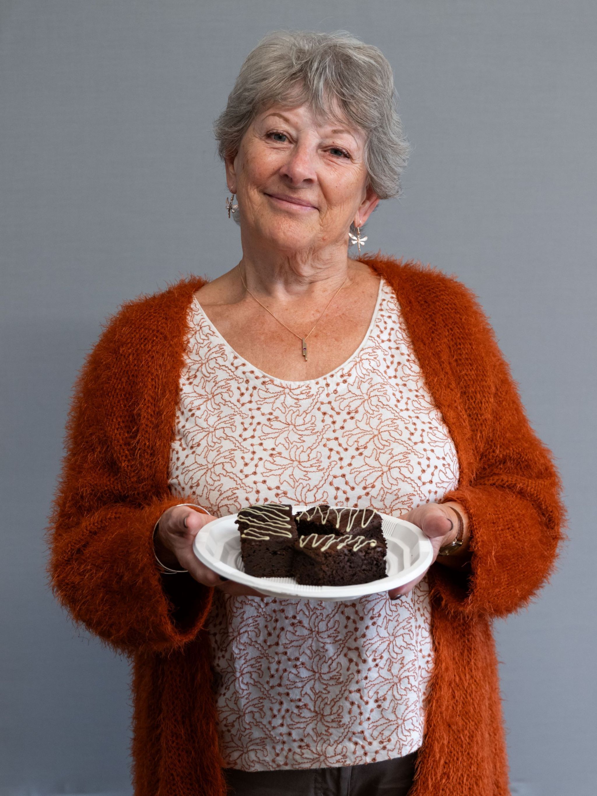 Lynn Vickery with her chocolate brownies