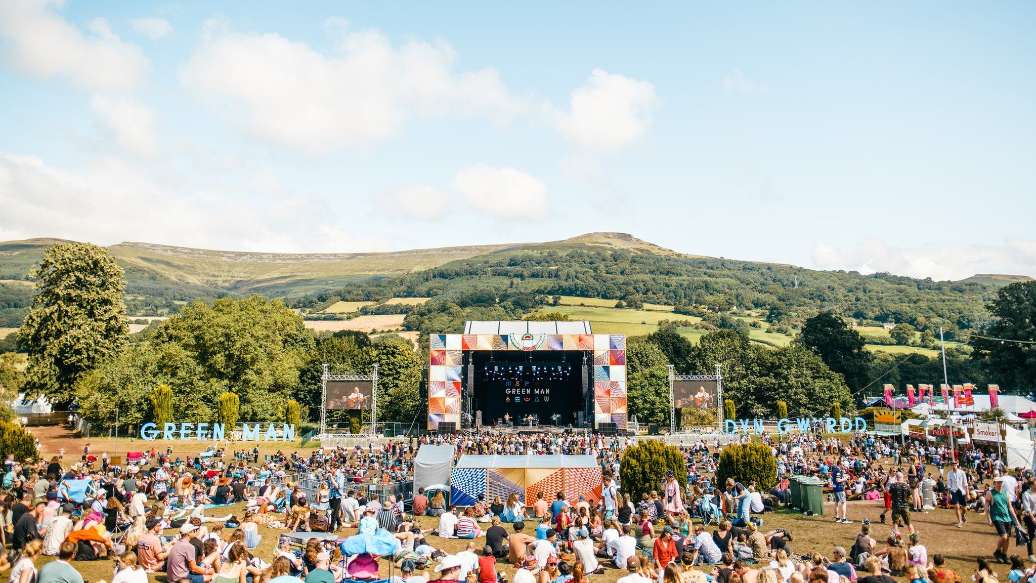 Green Man Festival stage with thousands of people