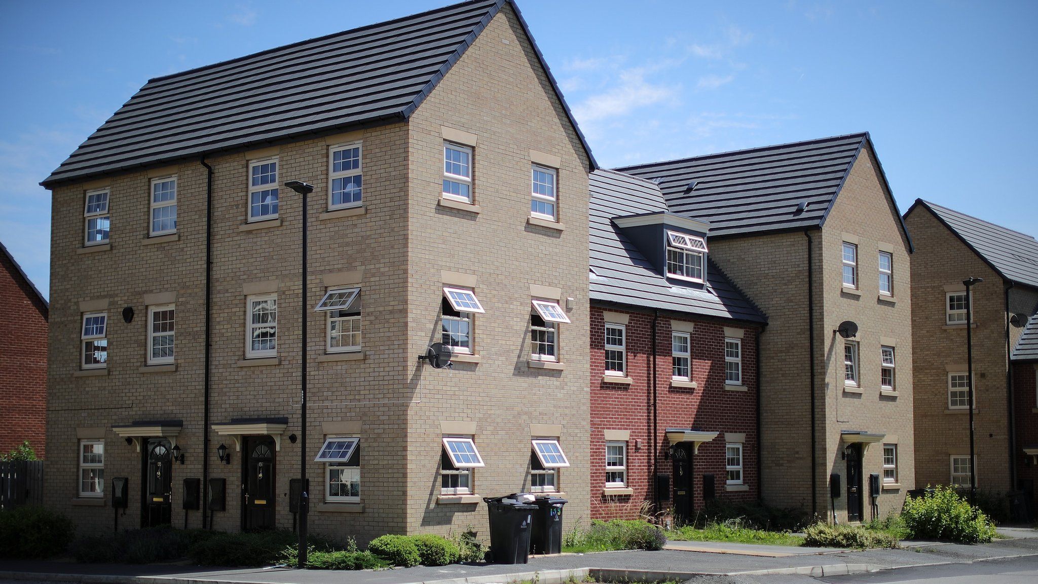 A view of the new Shimmer housing development which will be part demolished to make way for the HS2 high-speed rail link on July 17, 2017 in Mexborough, England.