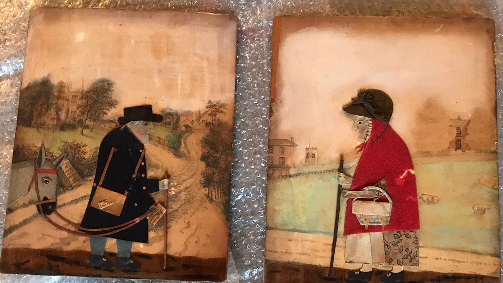 The Postman and The Goosewoman paintings by George Smart