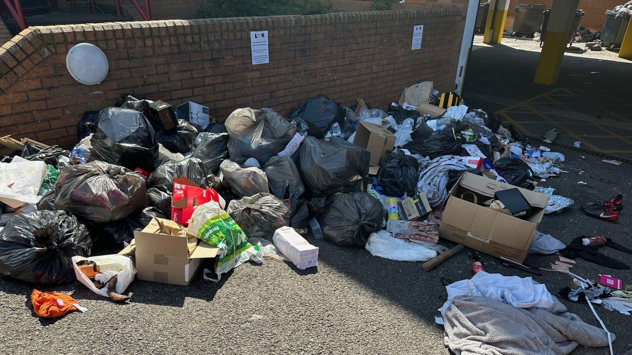 Litter and rubbing on the floor outside Priestgate House