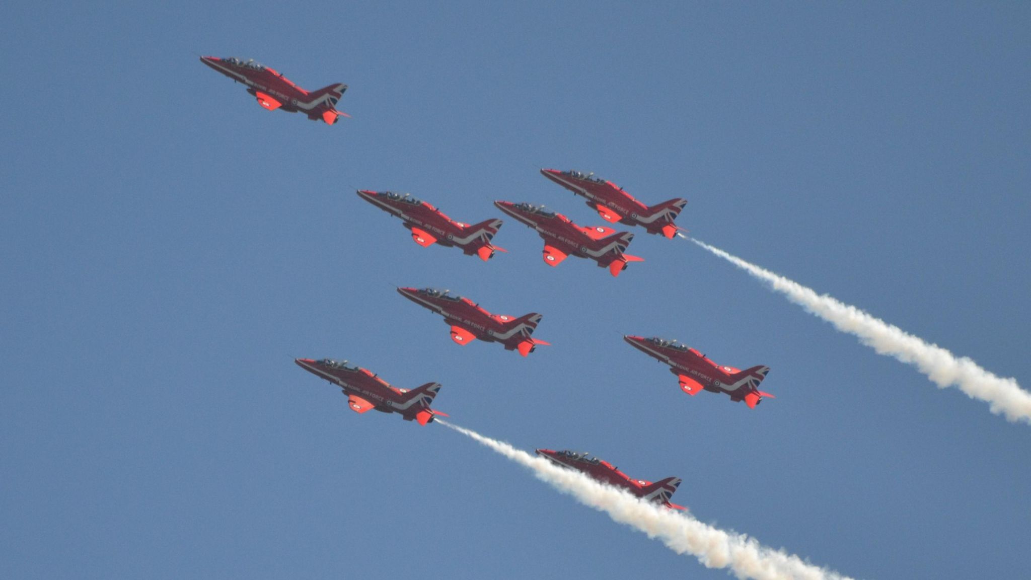 The Red Arrows in the Guernsey Air Display