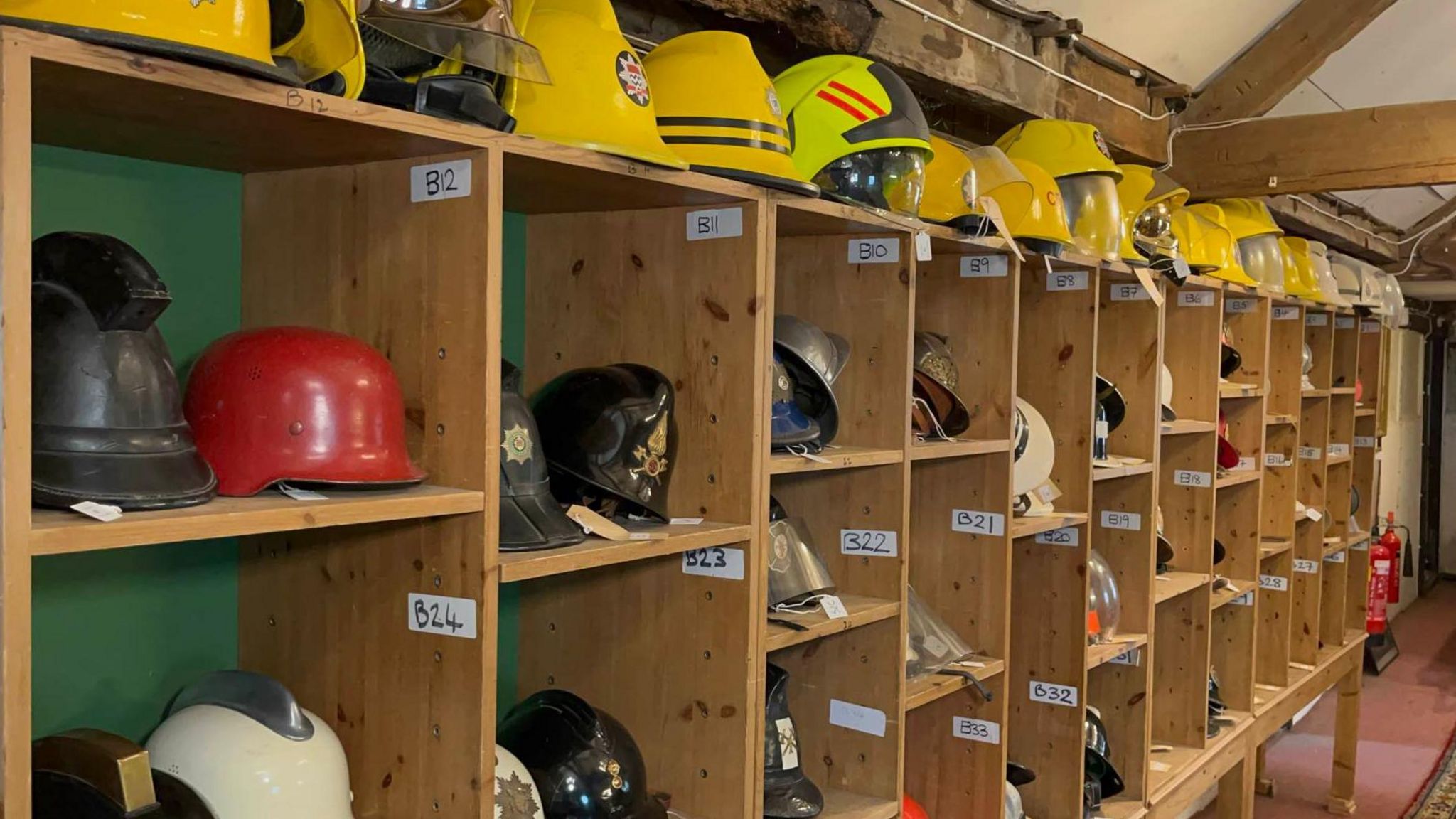 Jack Field's collection of fire helmets