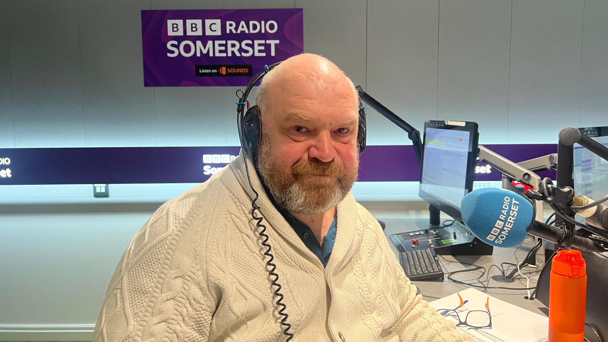 Somerset Council leader Cllr Bill Revans in the BBC Radio Somerset studio