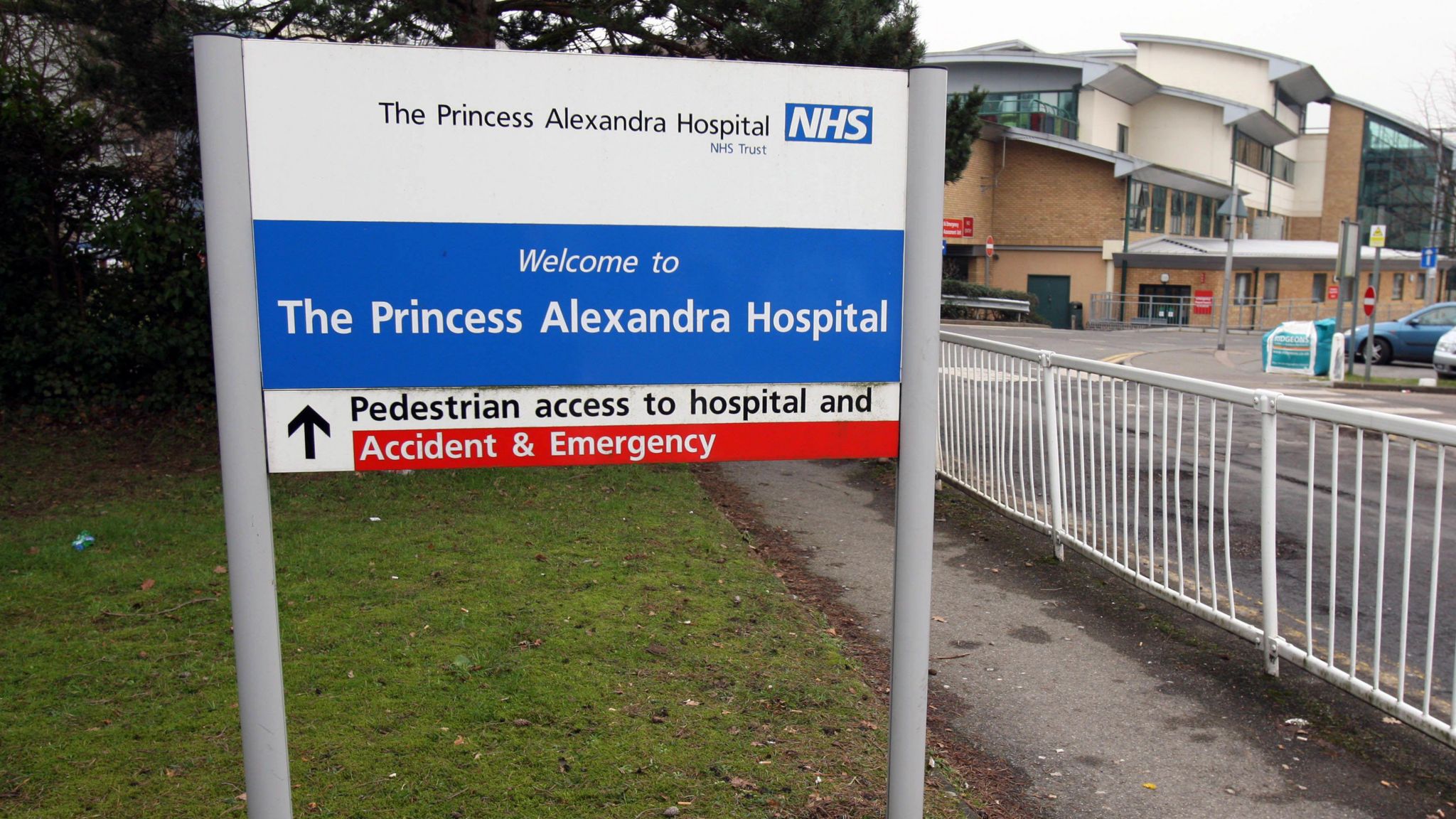 The entrance to the Princess Alexandra Hospital