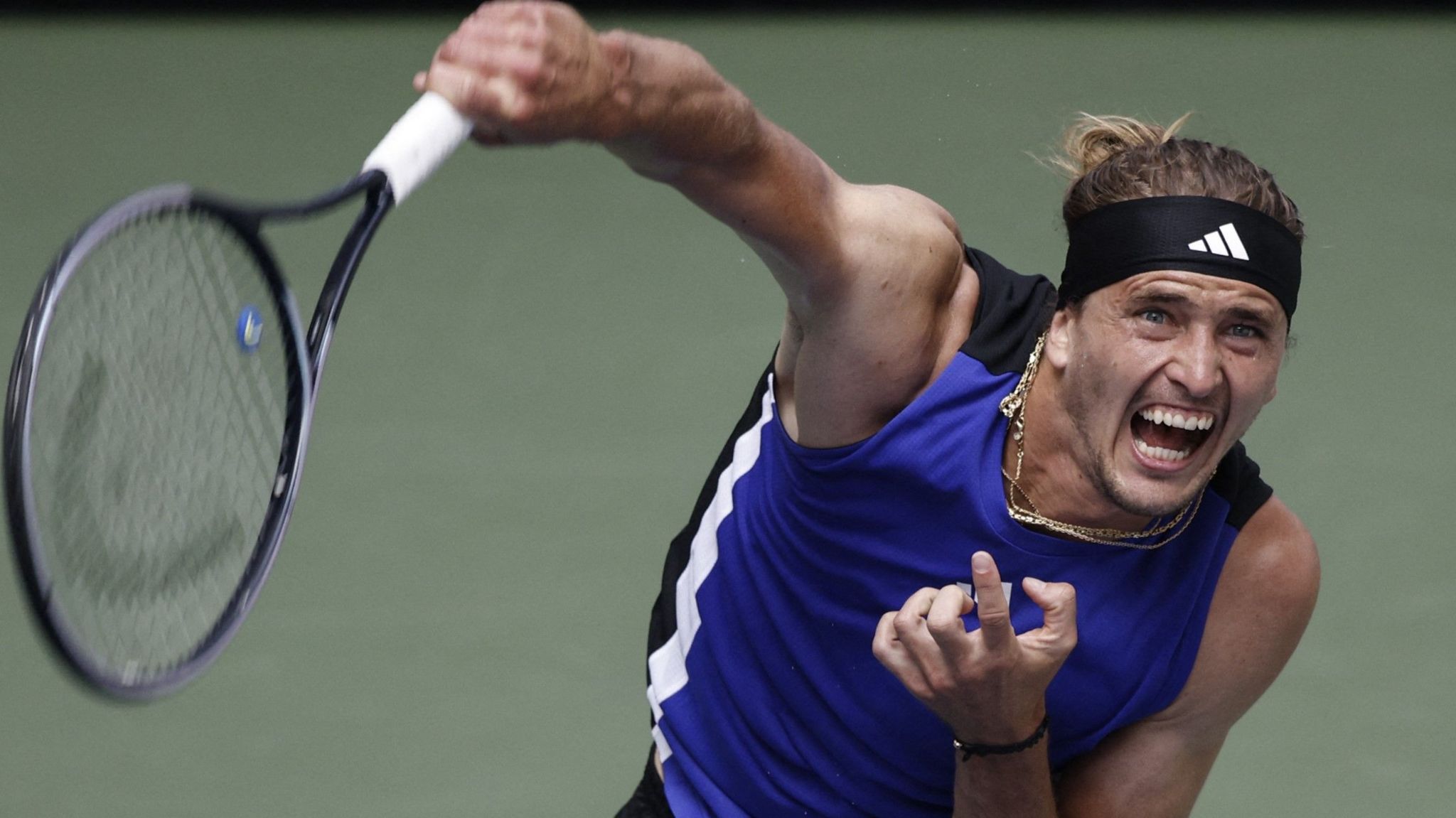 Alexander Zverev hits the ball at the US Open