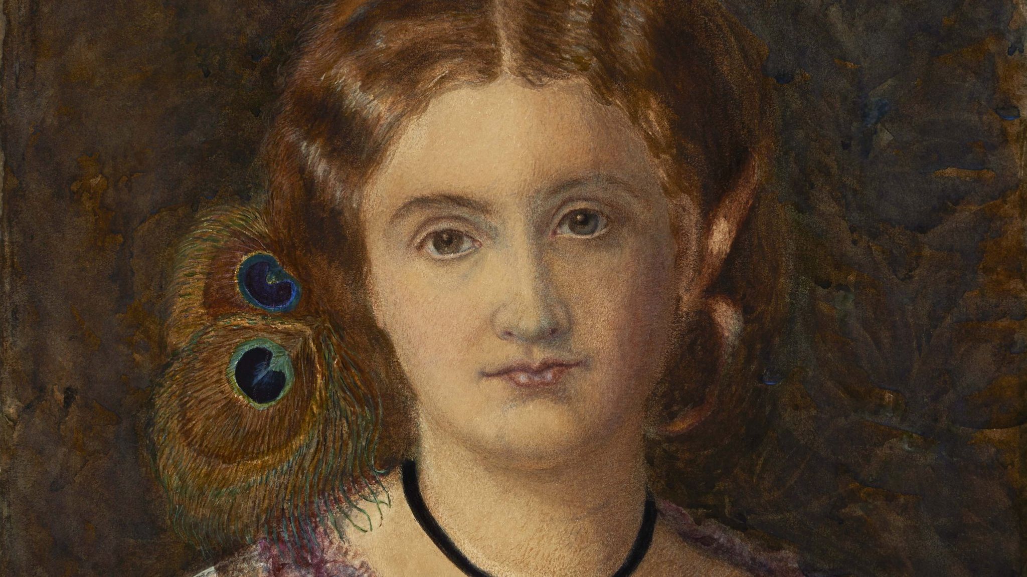 Frederic George Stephens, Portrait of Clare Stephens, c. 1865, watercolour and gouache with scraping and selectively applied glaze on wove paper 40 × 34.1 cm