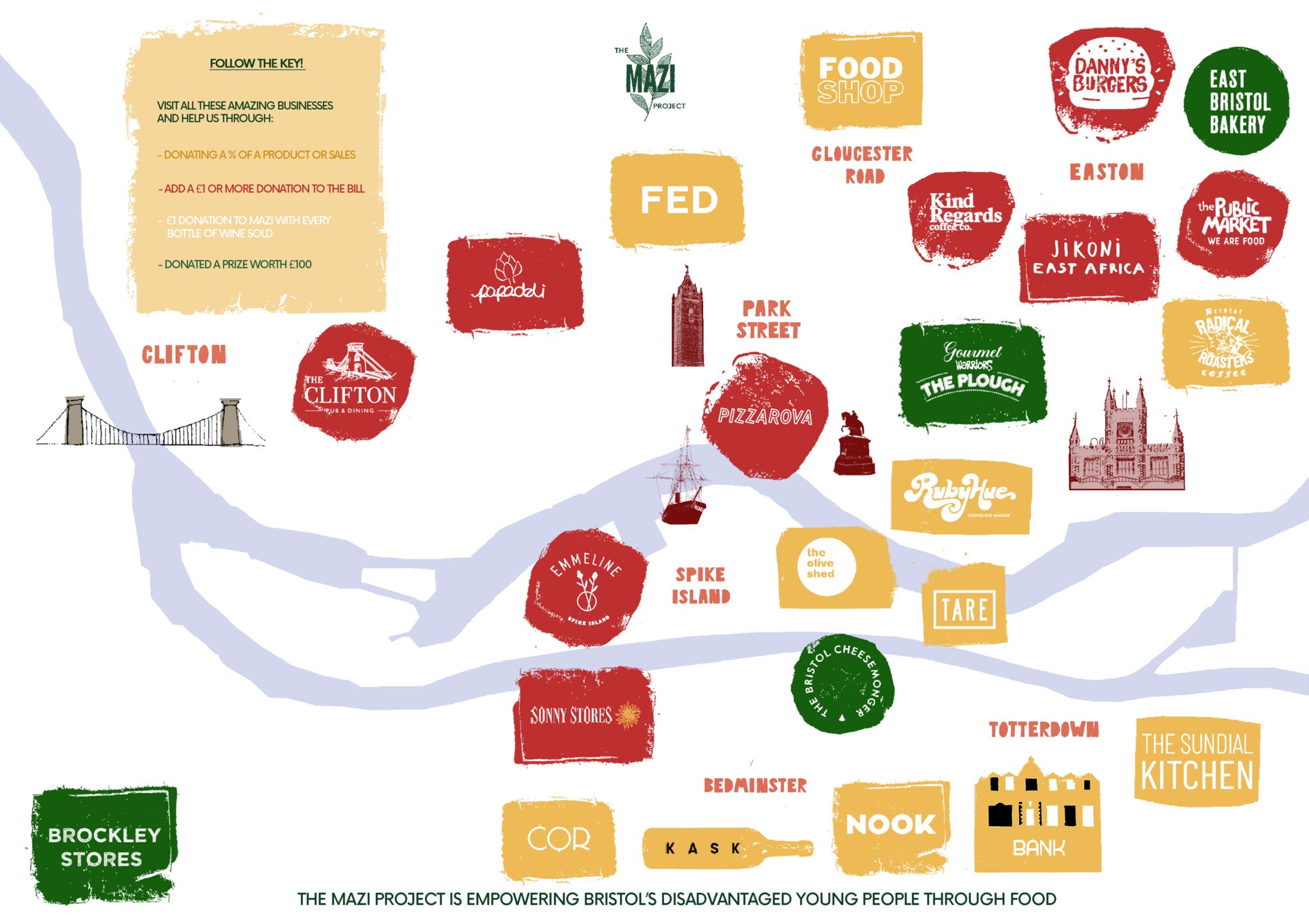 Map of the restaurants taking part in the Mazi-mas trail