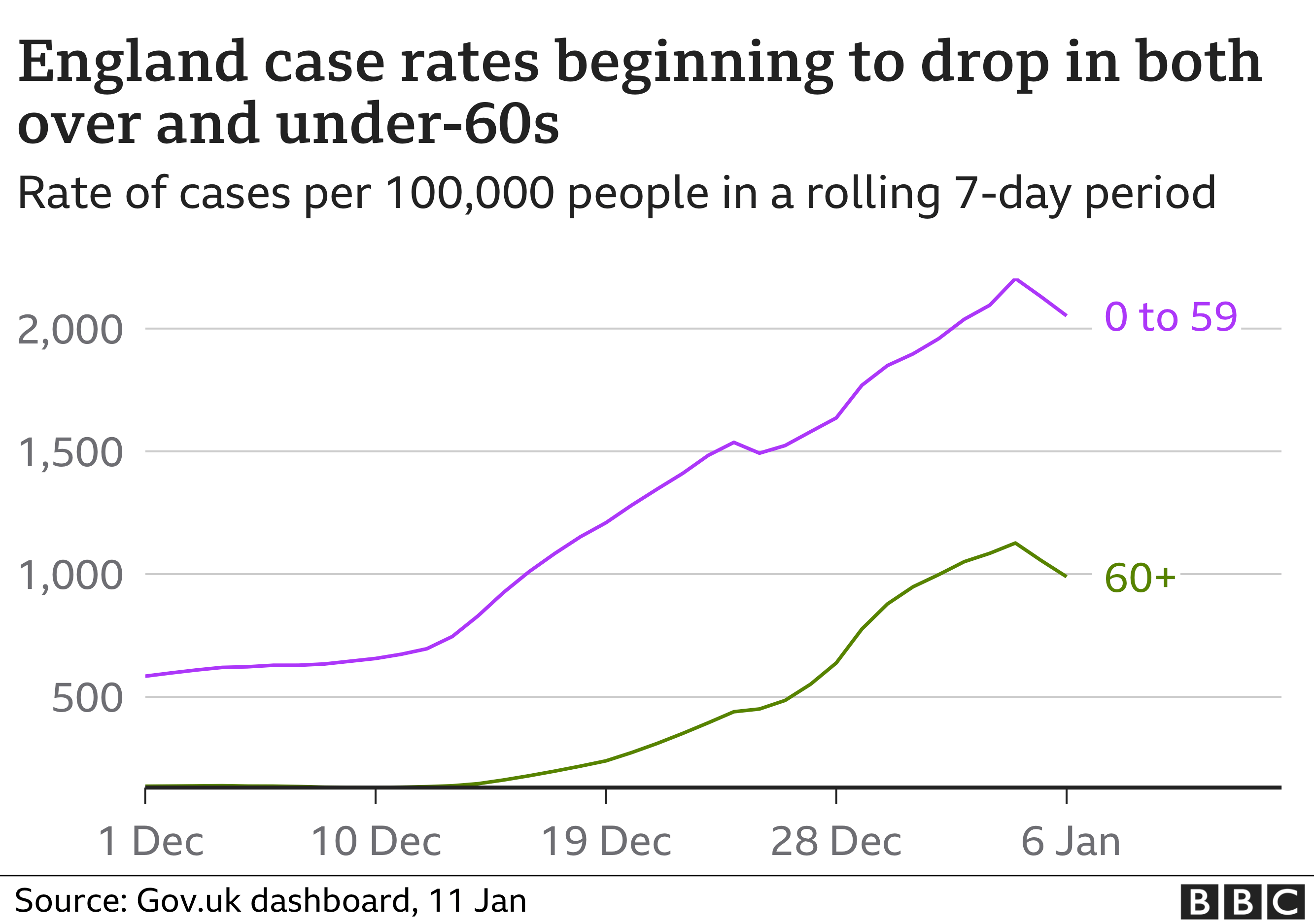 Chart showing age breakdown