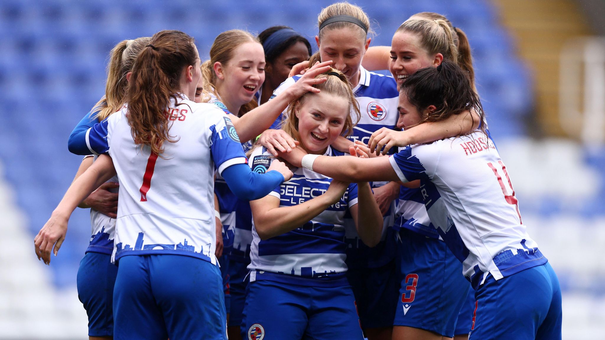 Reading players celebrate a goal