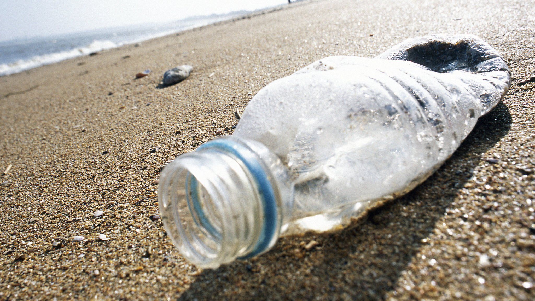 Plastic bottle on beach