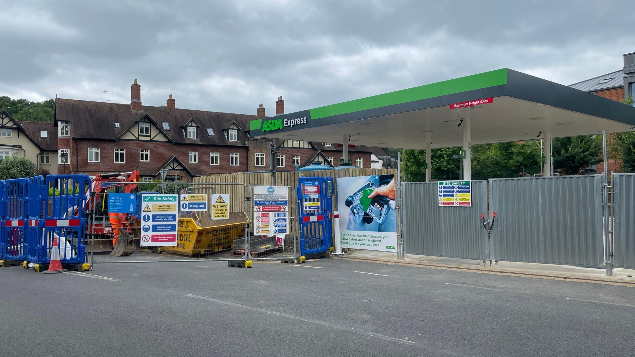 The impacted petrol station