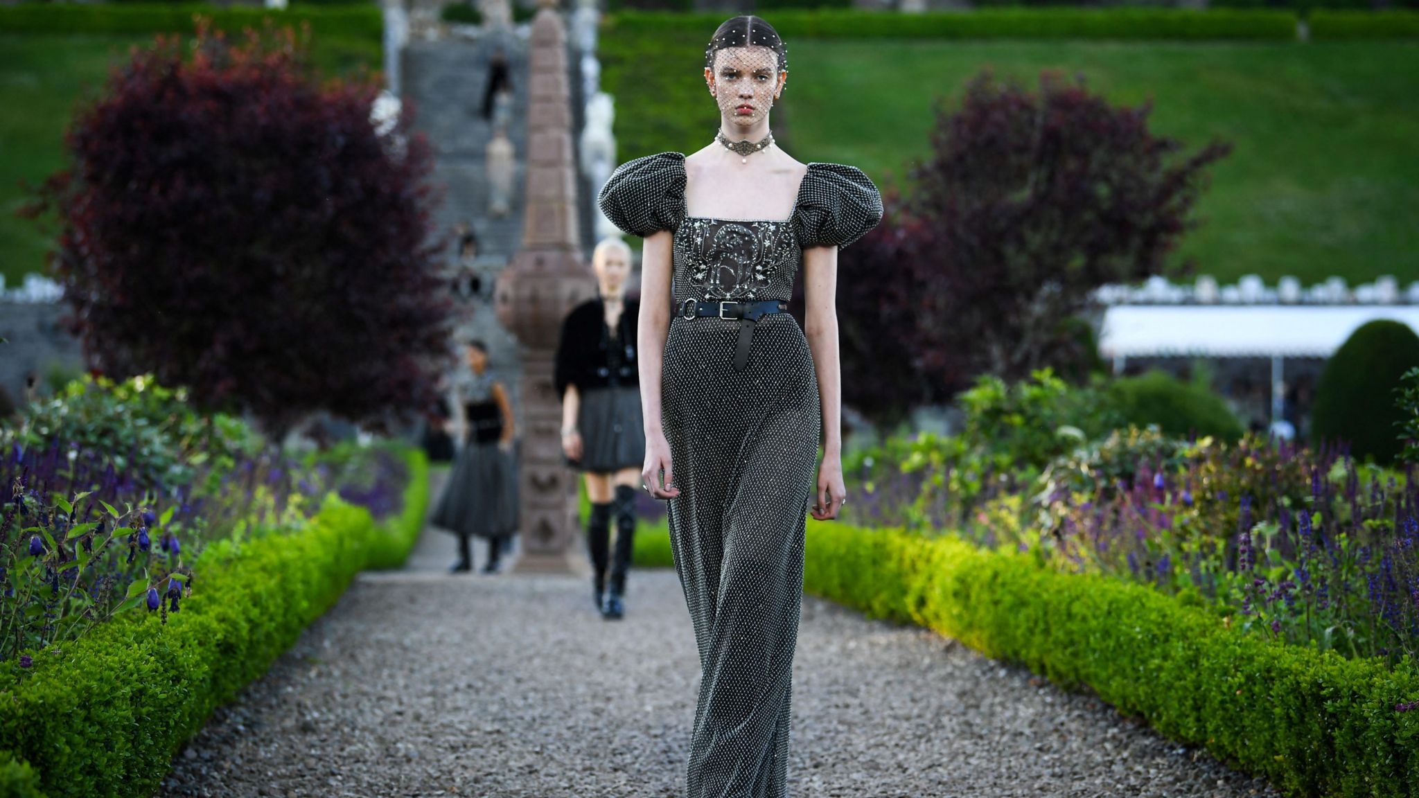 Alice McGrath walking Dior show in Scotland`