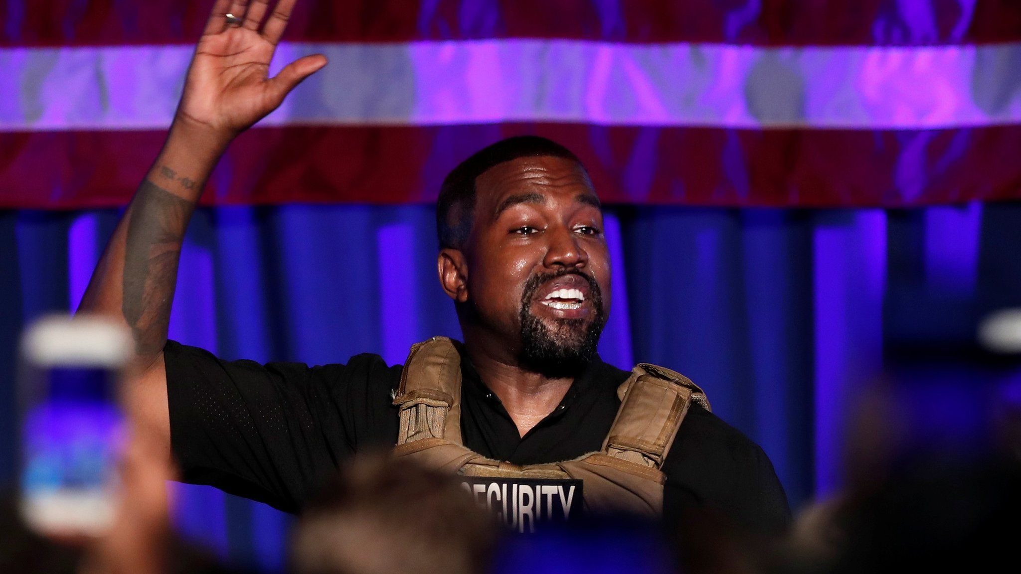 Kanye West at his first presidential rally