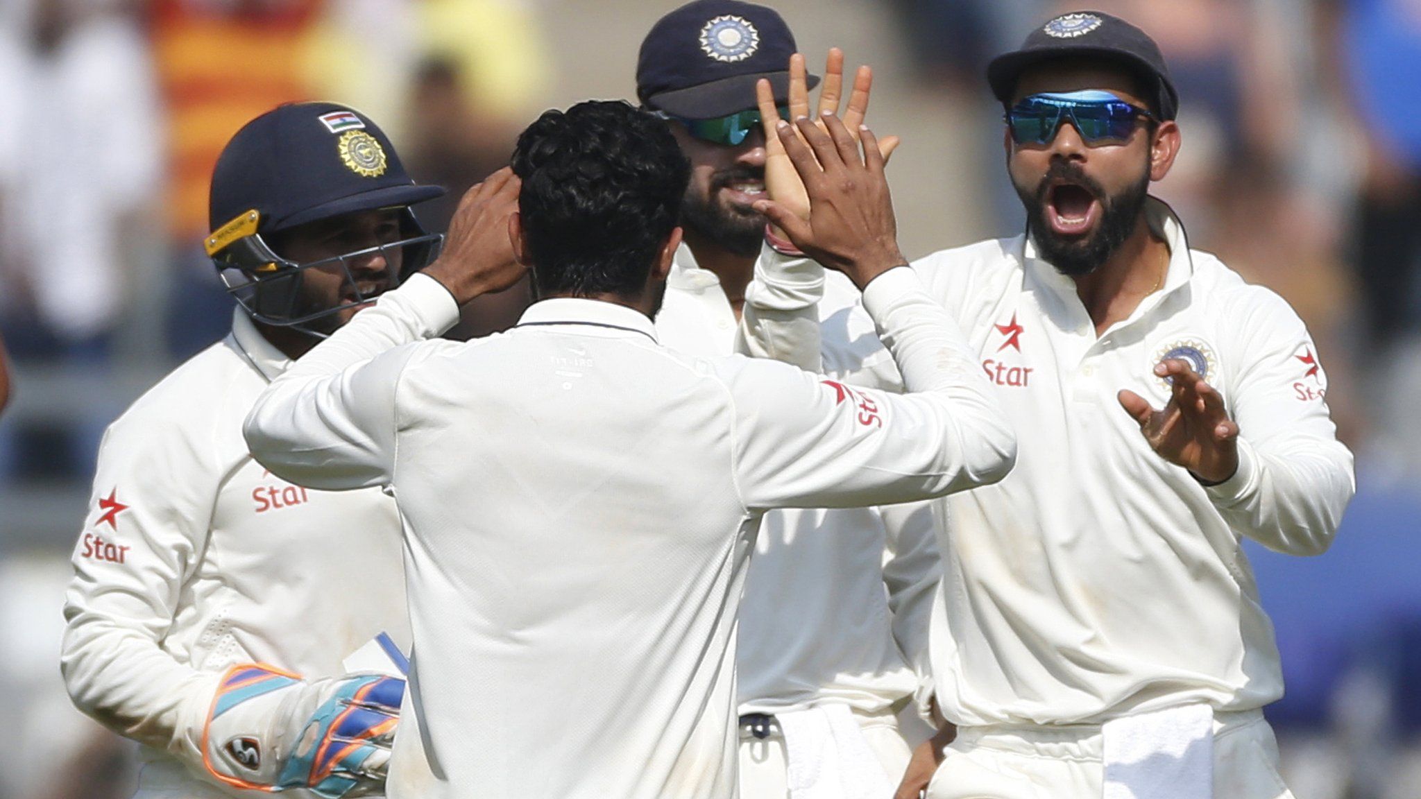 India v England: Virat Kohli makes 235 & Jayant Yadav 104 as tourists ...