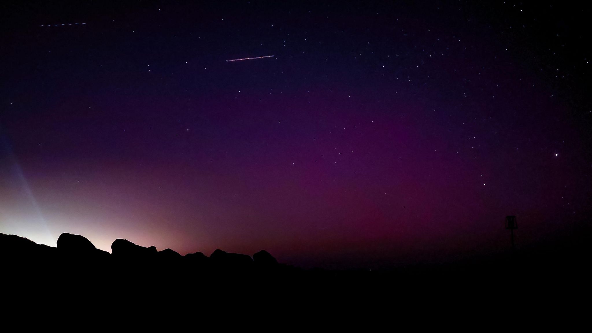 Feint showing of meteor shower captured across Caister sky