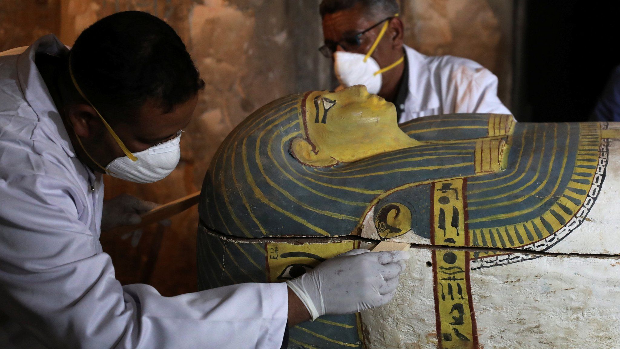 Sarcophagi and mummies discovered at Luxor site