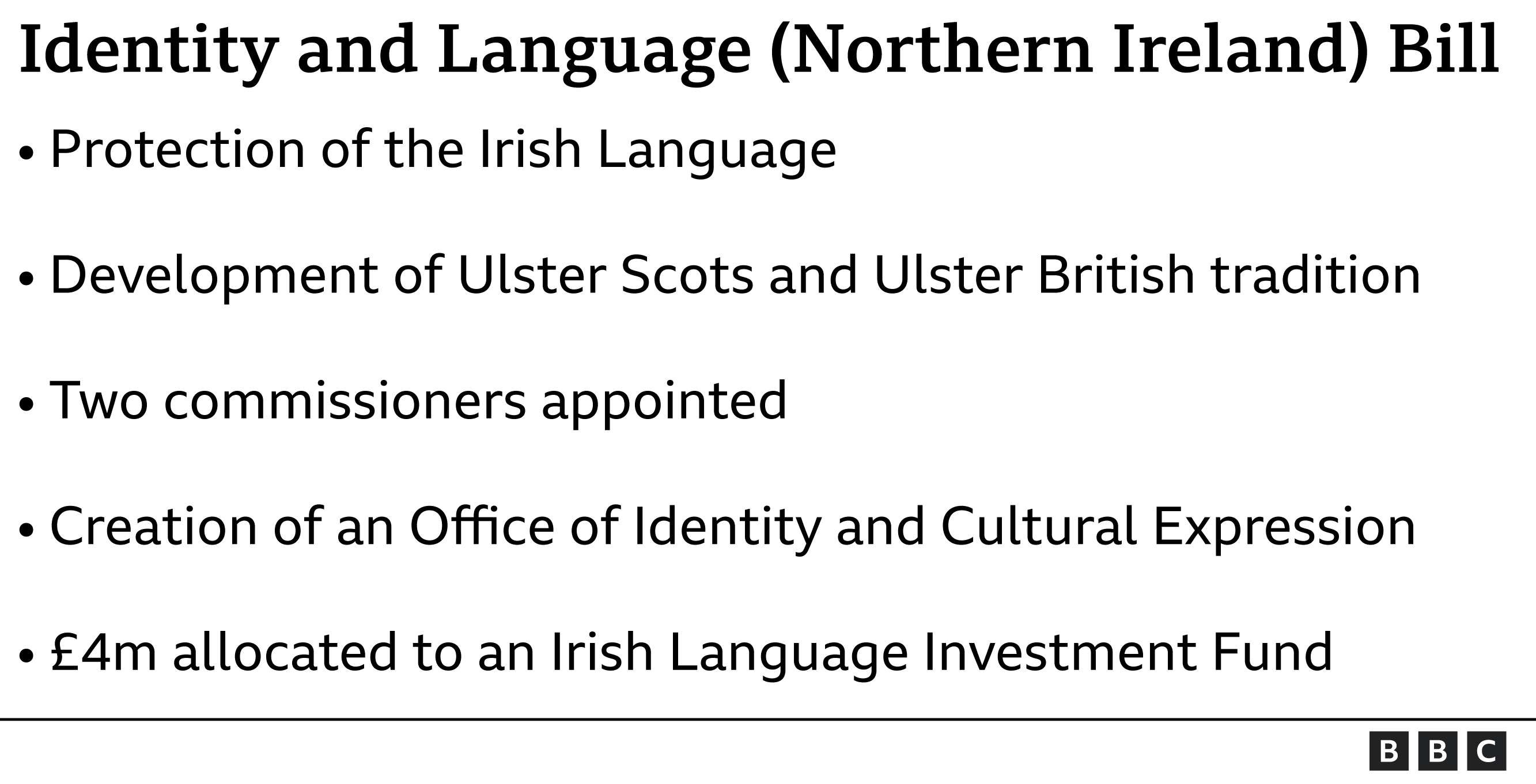 Irish language bill information