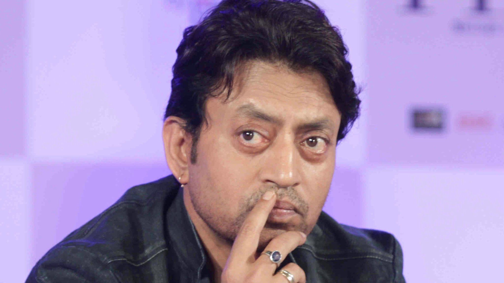 Indian Bollywood actor Irrfan Khan poses during a promotional event ahead of the forthcoming Hindi film Piku in Mumbai late April 28, 201