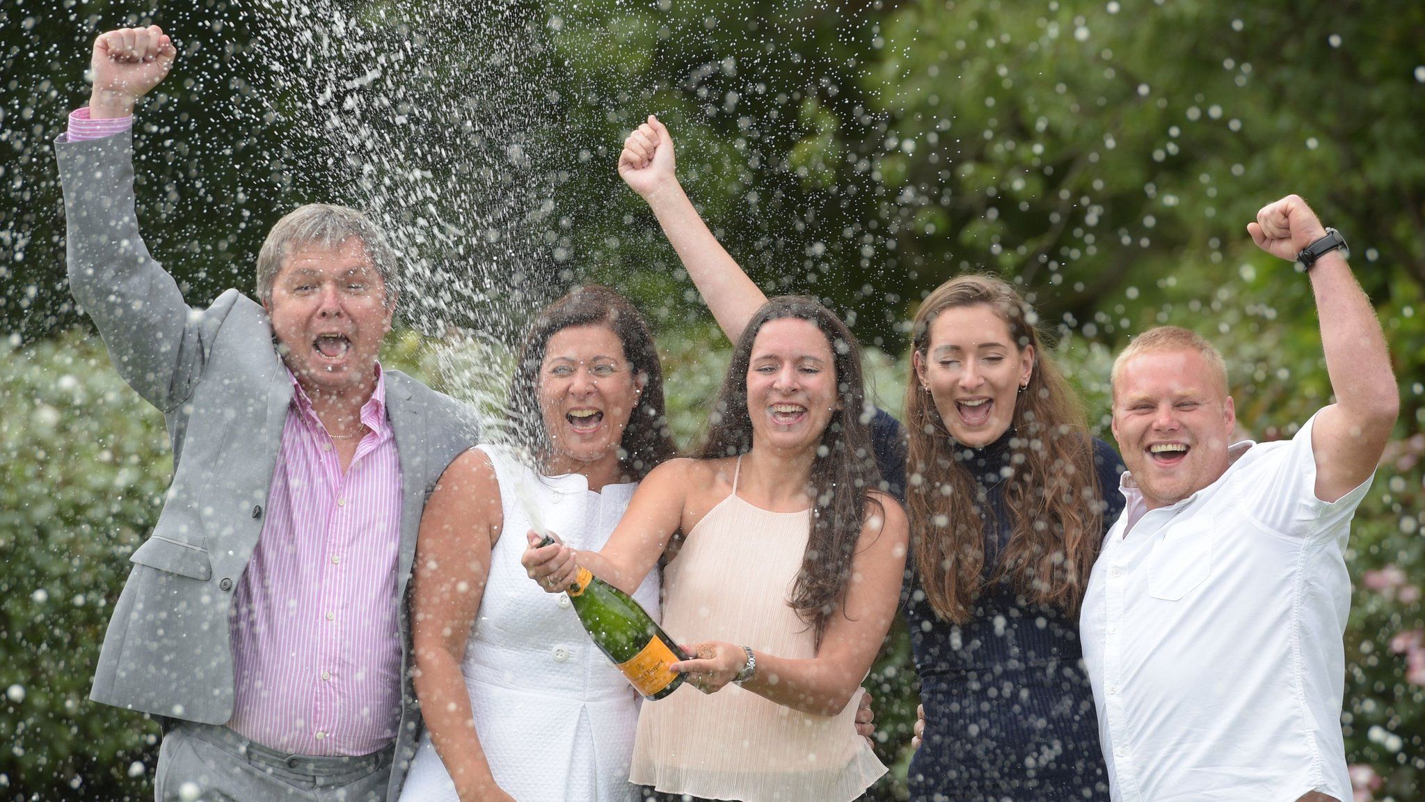 The family of five celebrating winning the EuroMillions