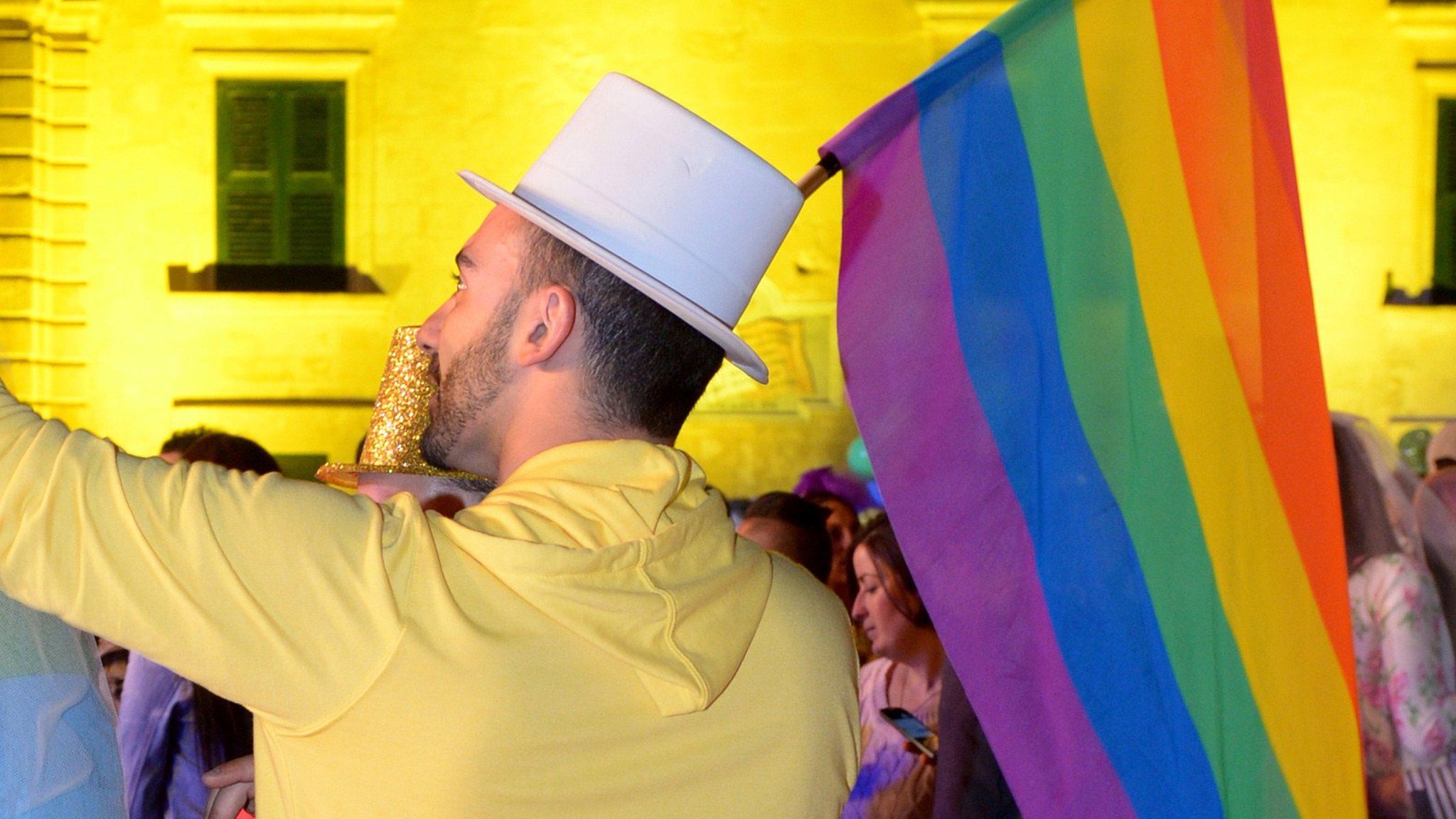 Gay rights campaigner in Malta in 2014