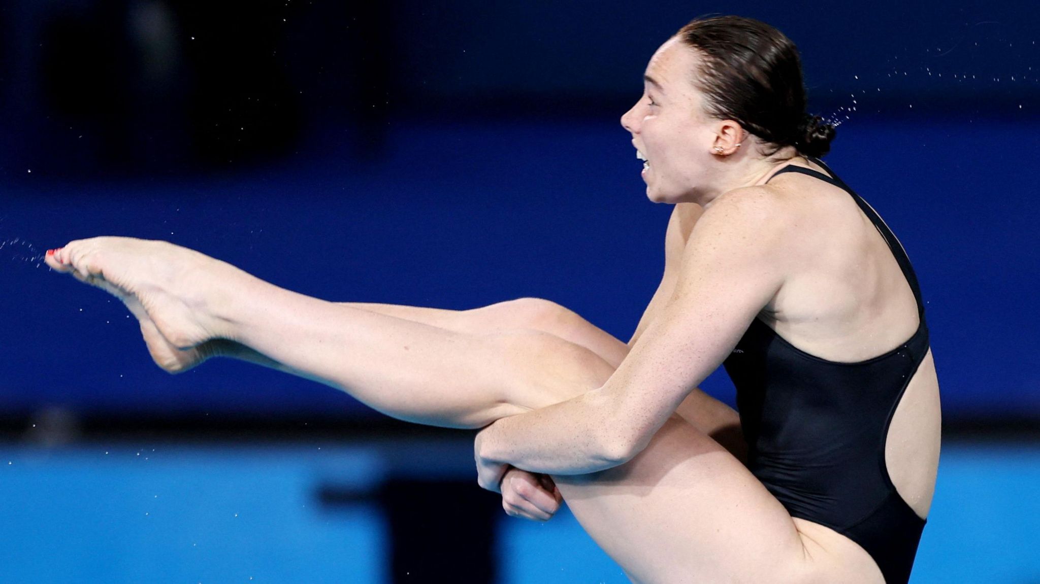 Yasmin Harper during a dive at the Paris 2024 Olympics