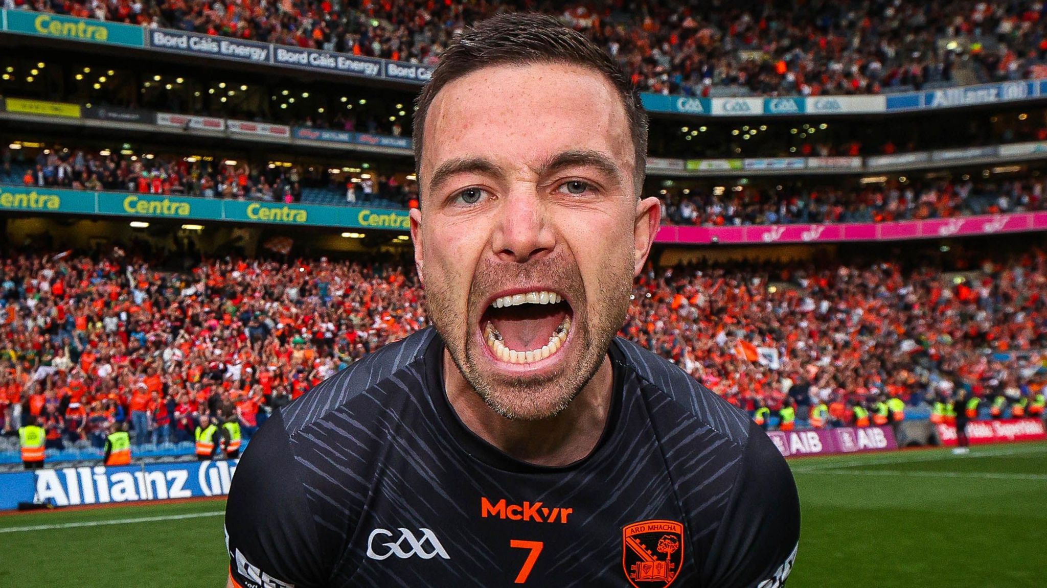 Aidan Forker celebrates Armagh's semi-final success