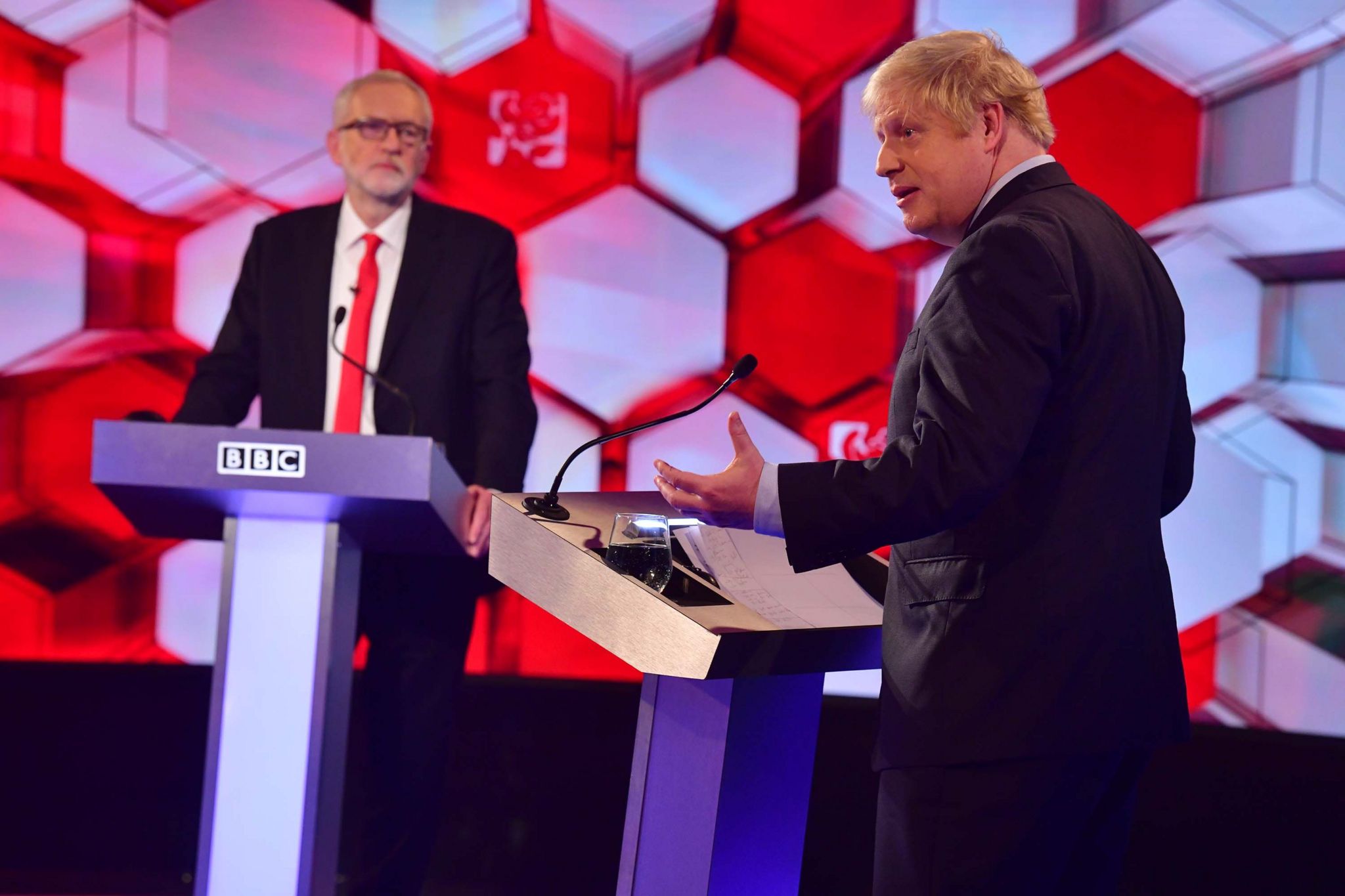 Jeremy Corbyn and Boris Johnson in the 2019 election debate