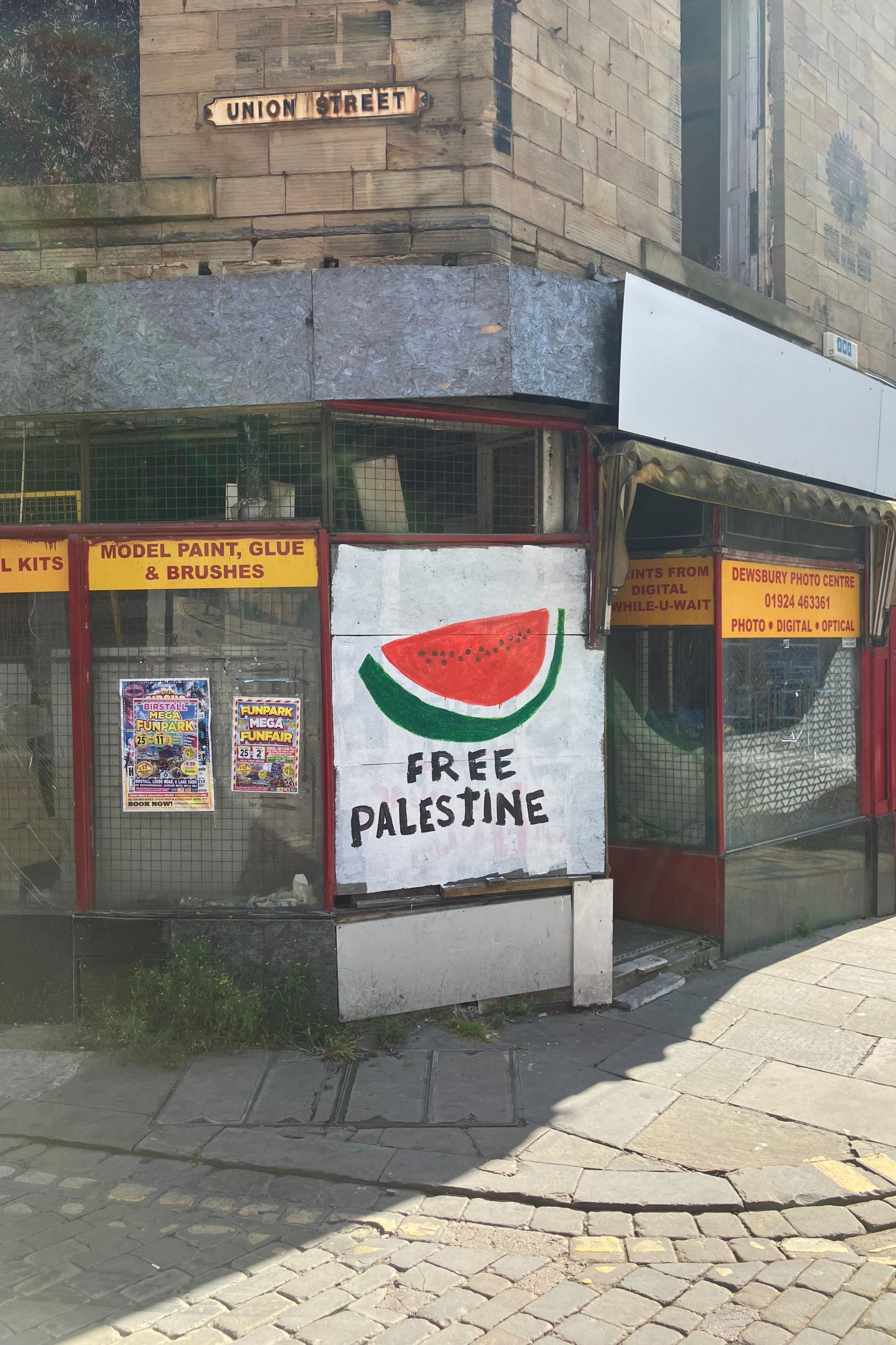 A Free Palestine mural painted in Dewsbury