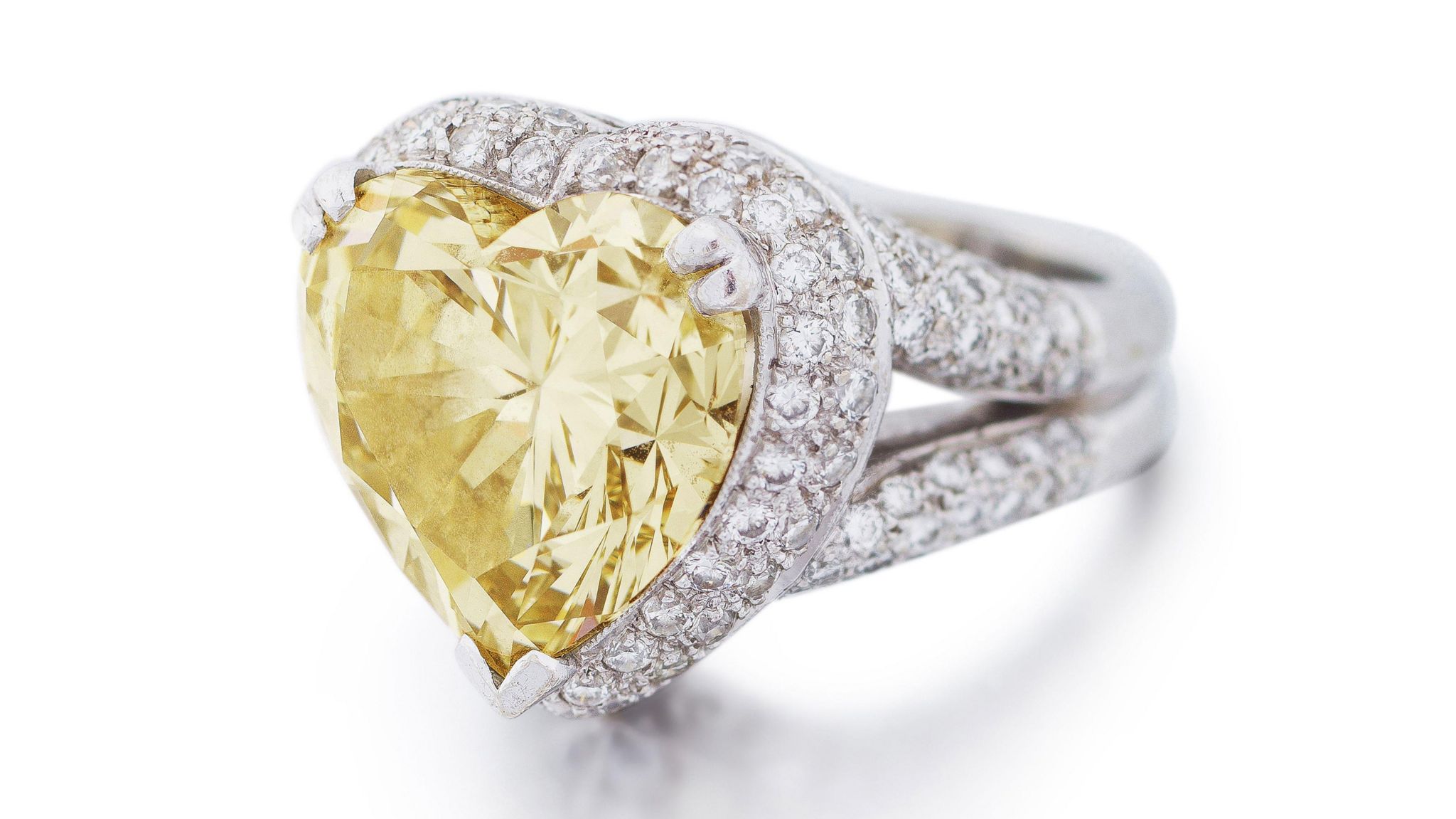 Dame Shirley Bassey's yellow diamond ring, estimated to sell for between 165,000 and 200,000 EUR at Sotheby's, Paris, on October 10.