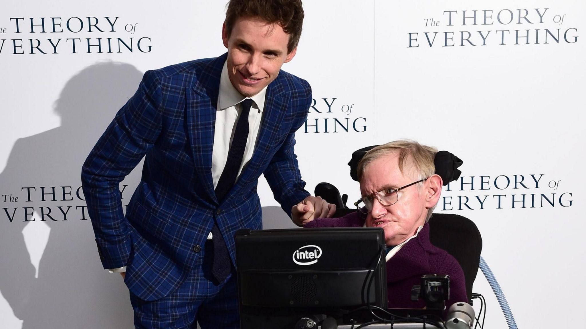 Stephen Hawking with Eddie Redmayne