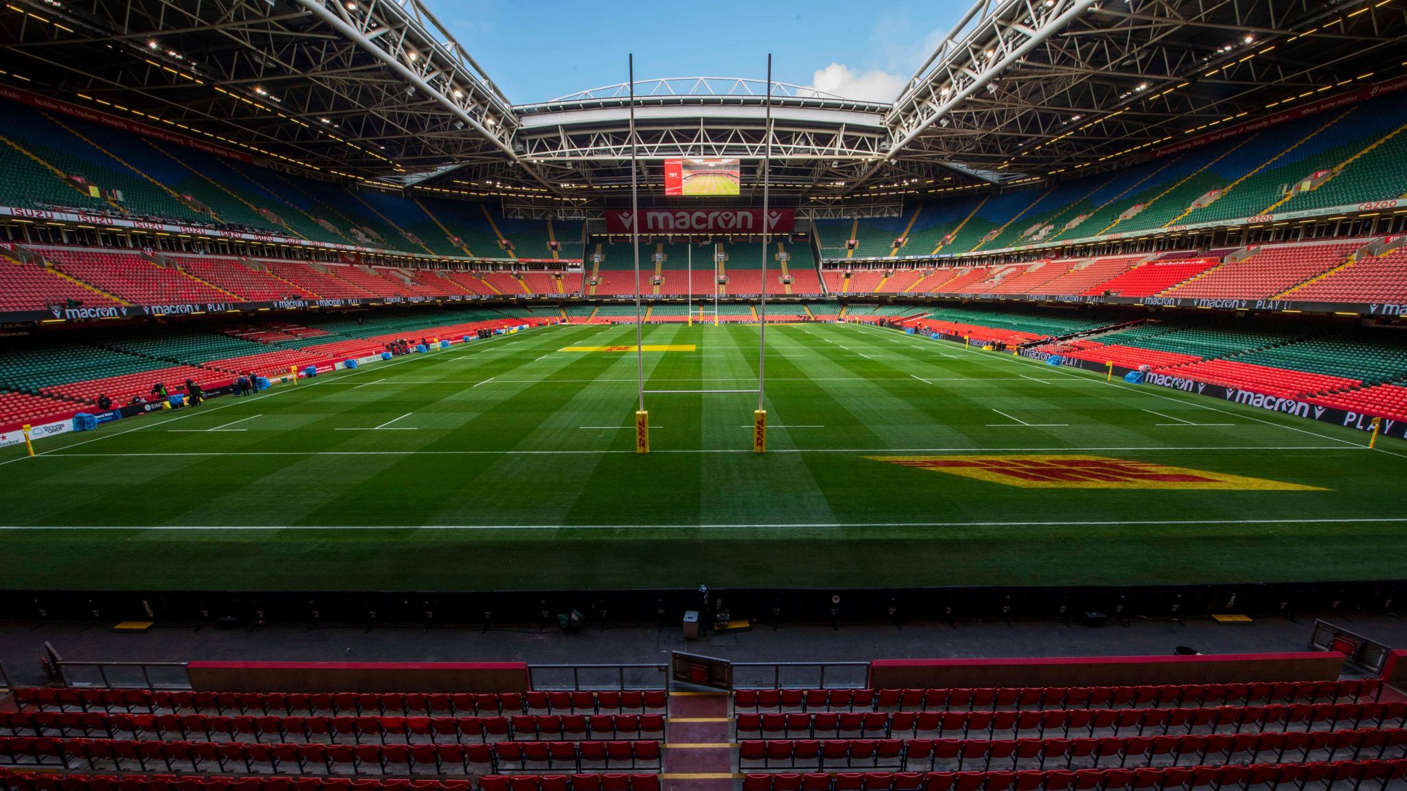 Principality Stadium in Cardiff with roof open