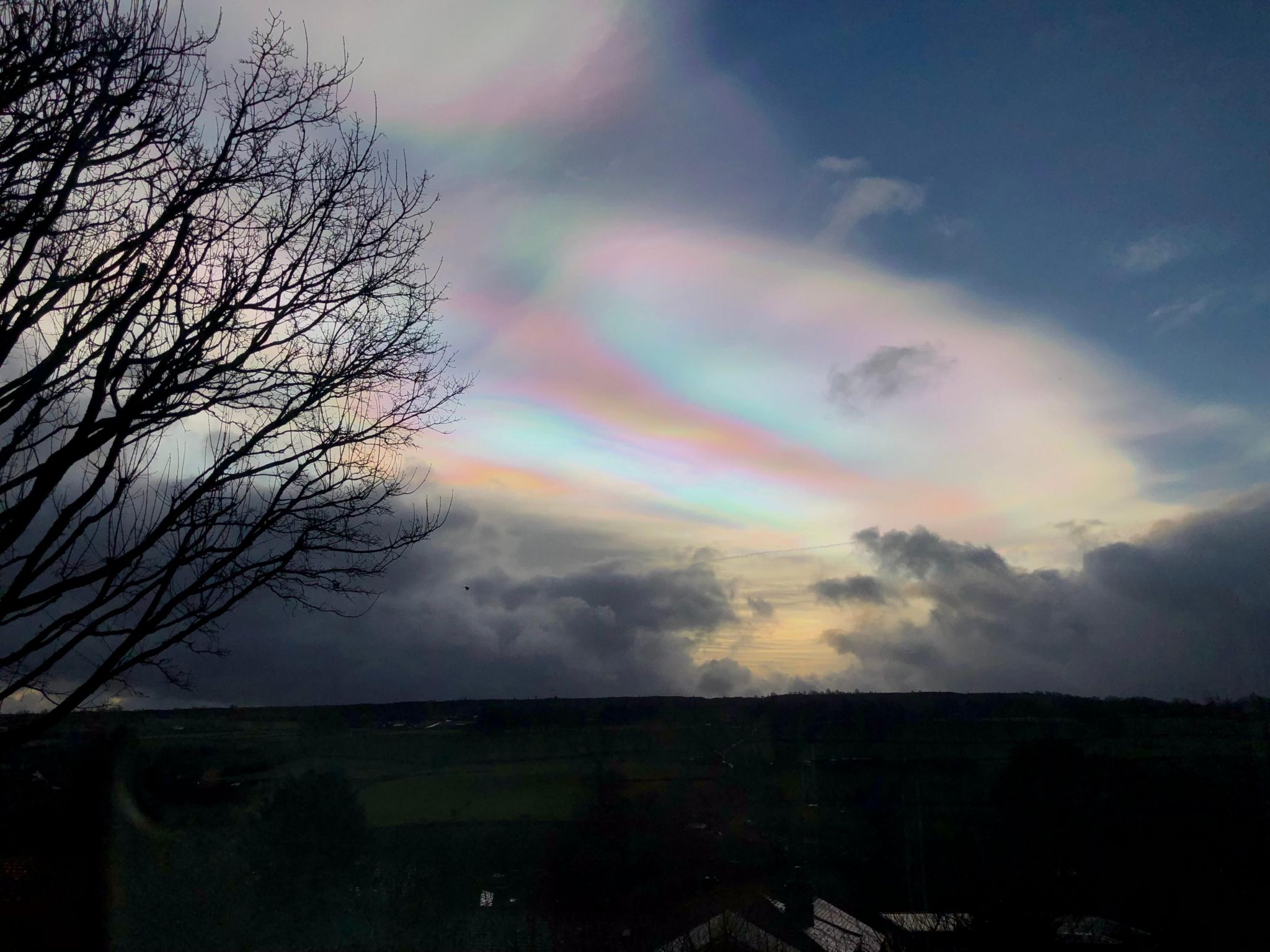 Rainbow cloud in Sowerby Bridge, West Yorkshire