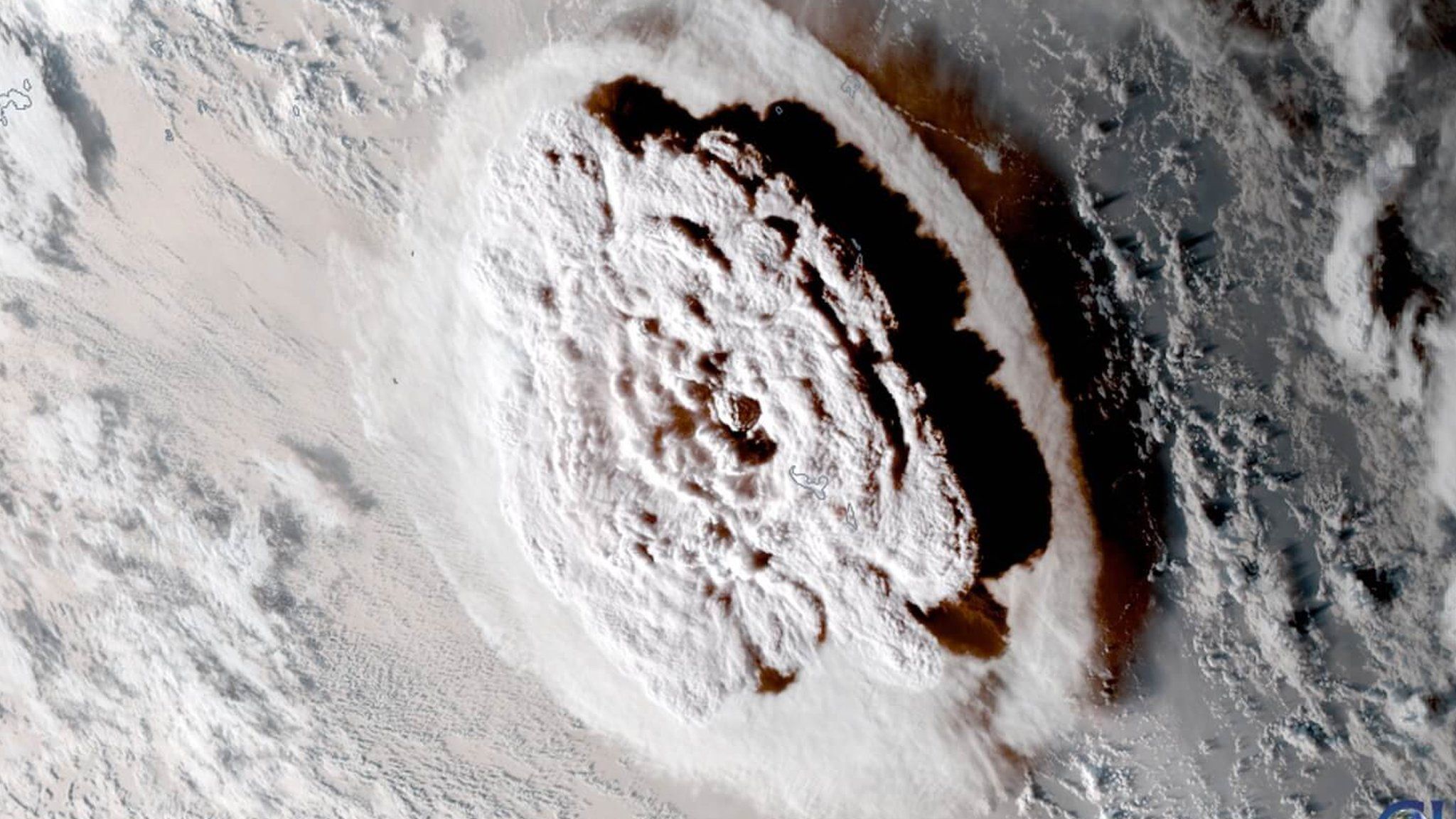 Satellite image of the eruption