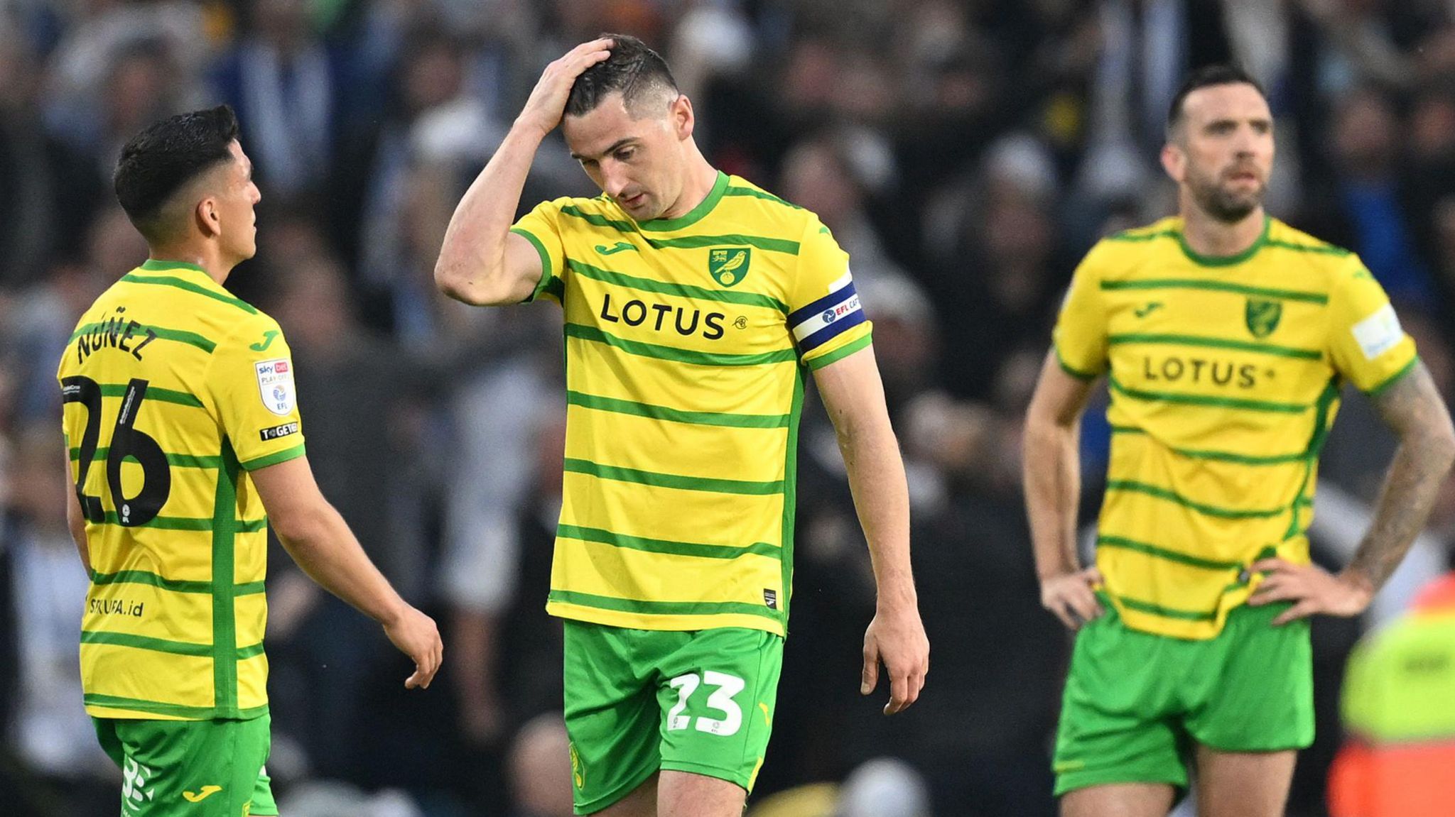 Norwich dejected following defeat at Leeds