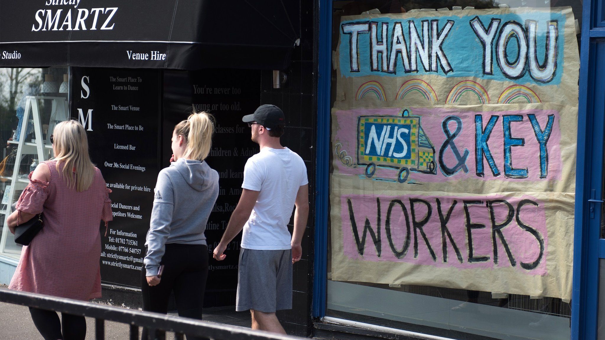 A sign thanking NHS & Key workers