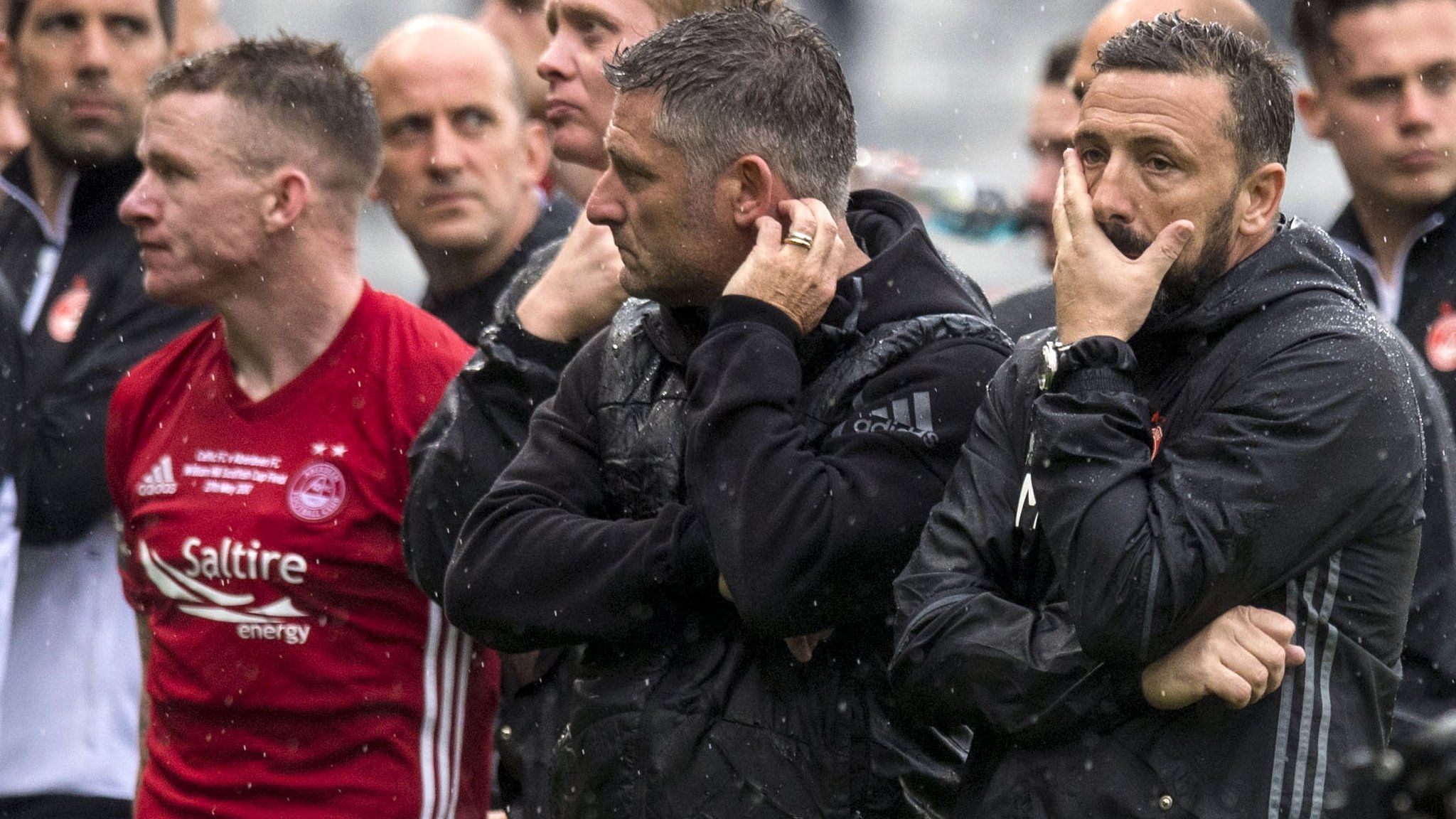 Derek McInnes looks dejected after losing the Scottish Cup final to Celtic