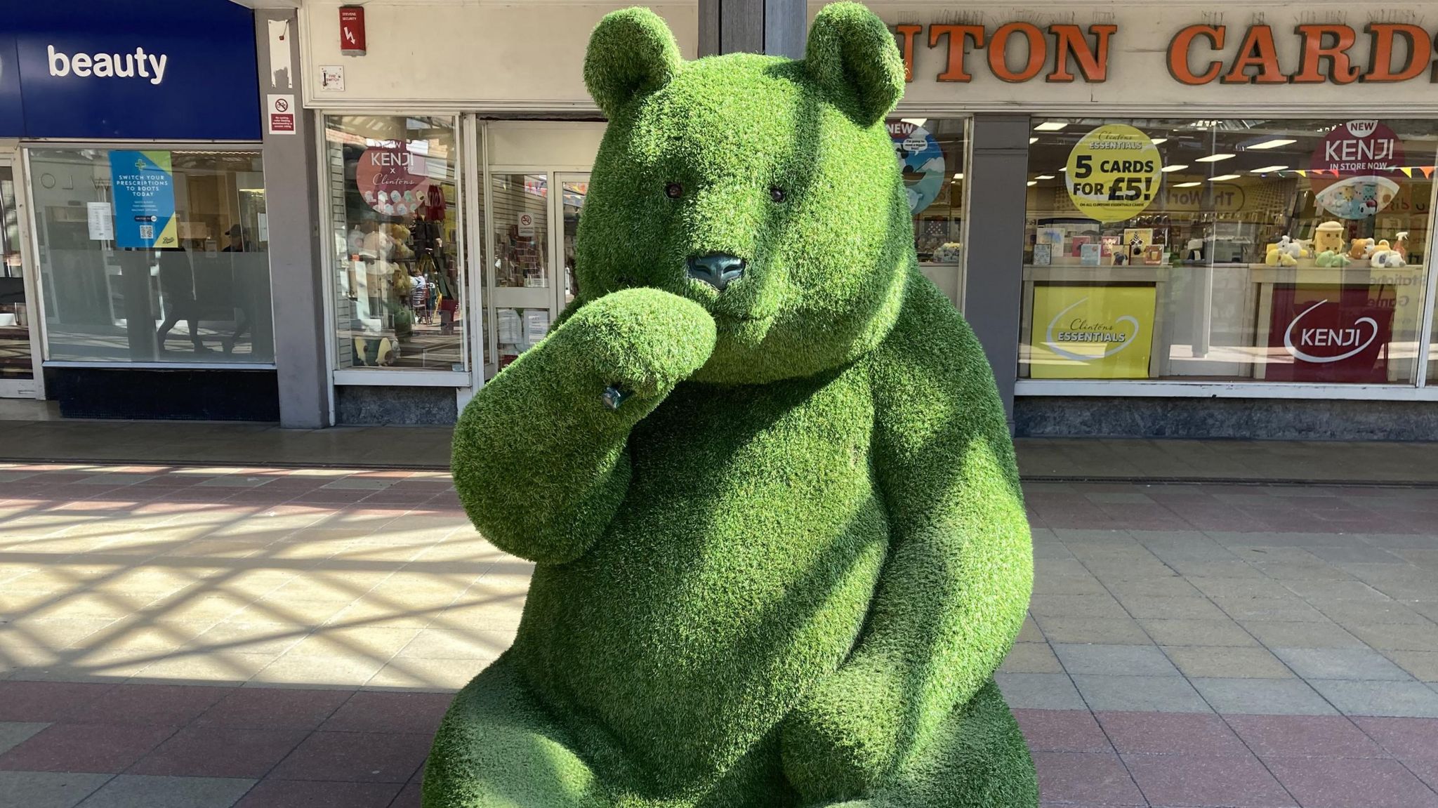 Hugley the giant panda bear in Dunstable, Bedfordshire 