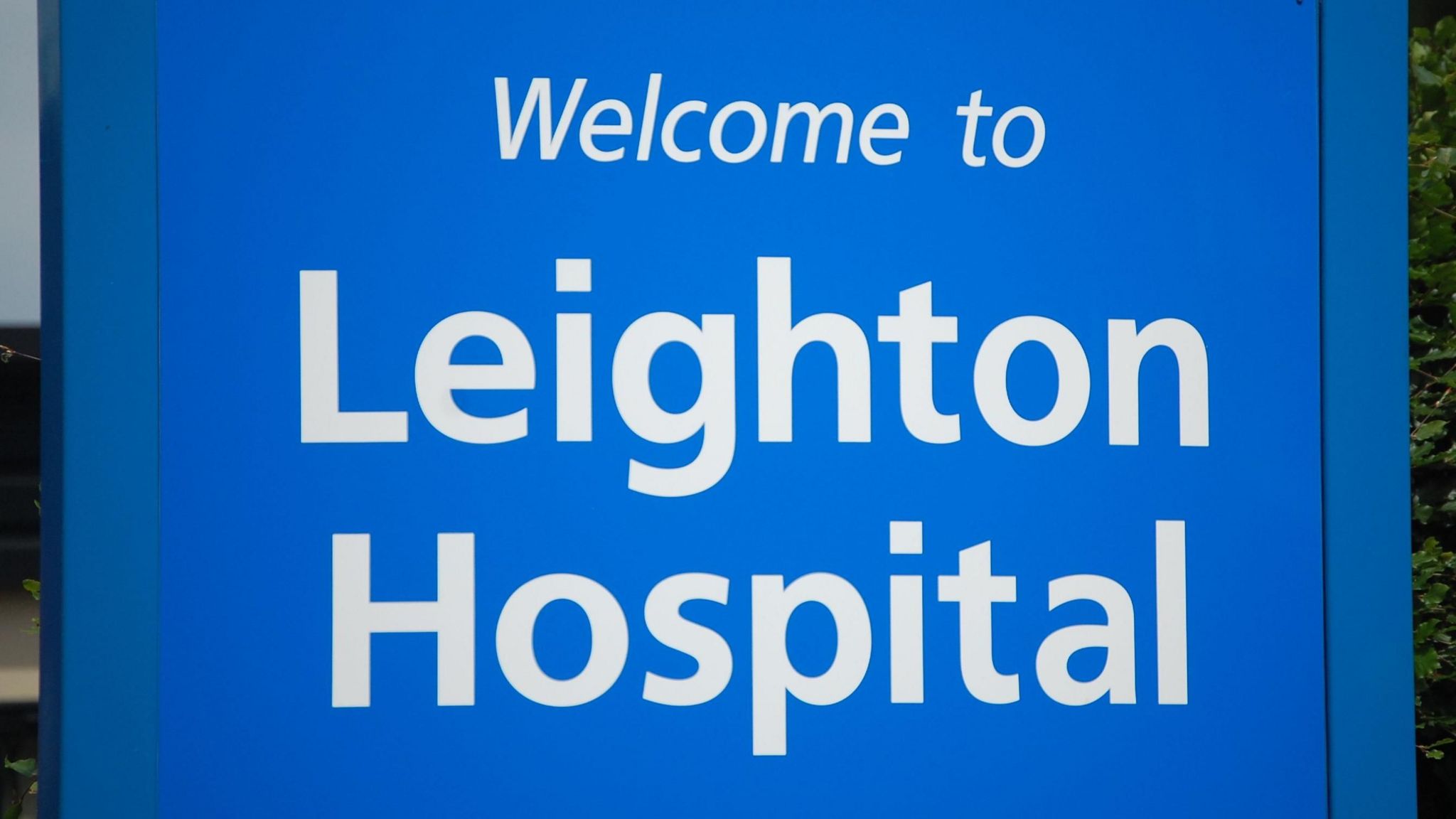 Sign for Leighton Hospital