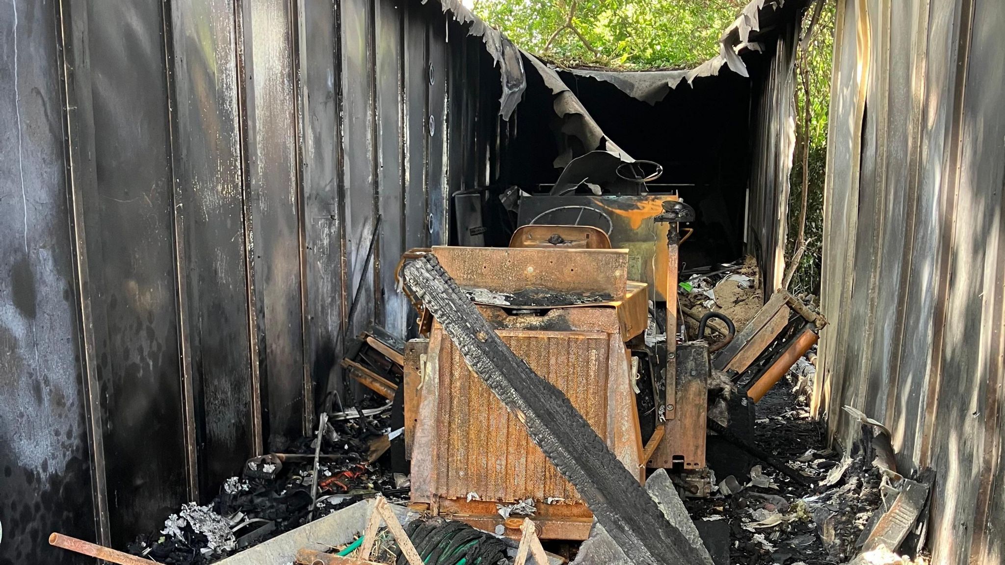 Burned out cricket equipment storage unit