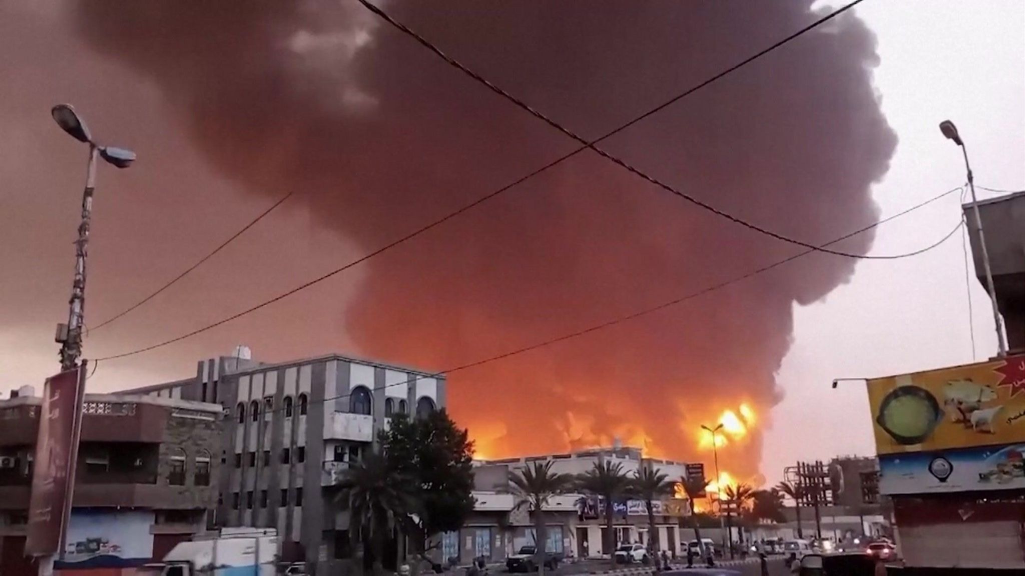 Aftermath of Israeli strike on Hodeidah in Yemen