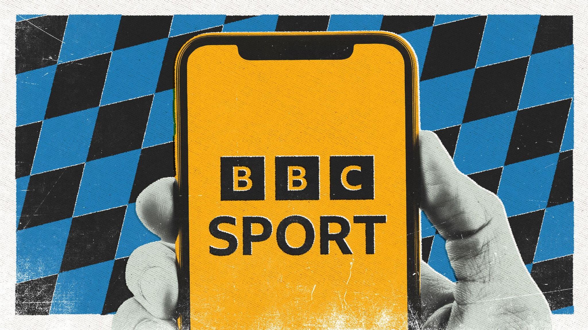 Graphic showing BBC Sport logo on a mobile screen