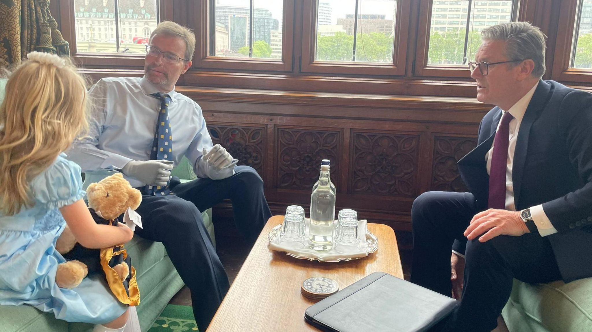 Craig Mackinlay and his daughter Olivia meeting Prime Minister Sir Keir Starmer in the Commons